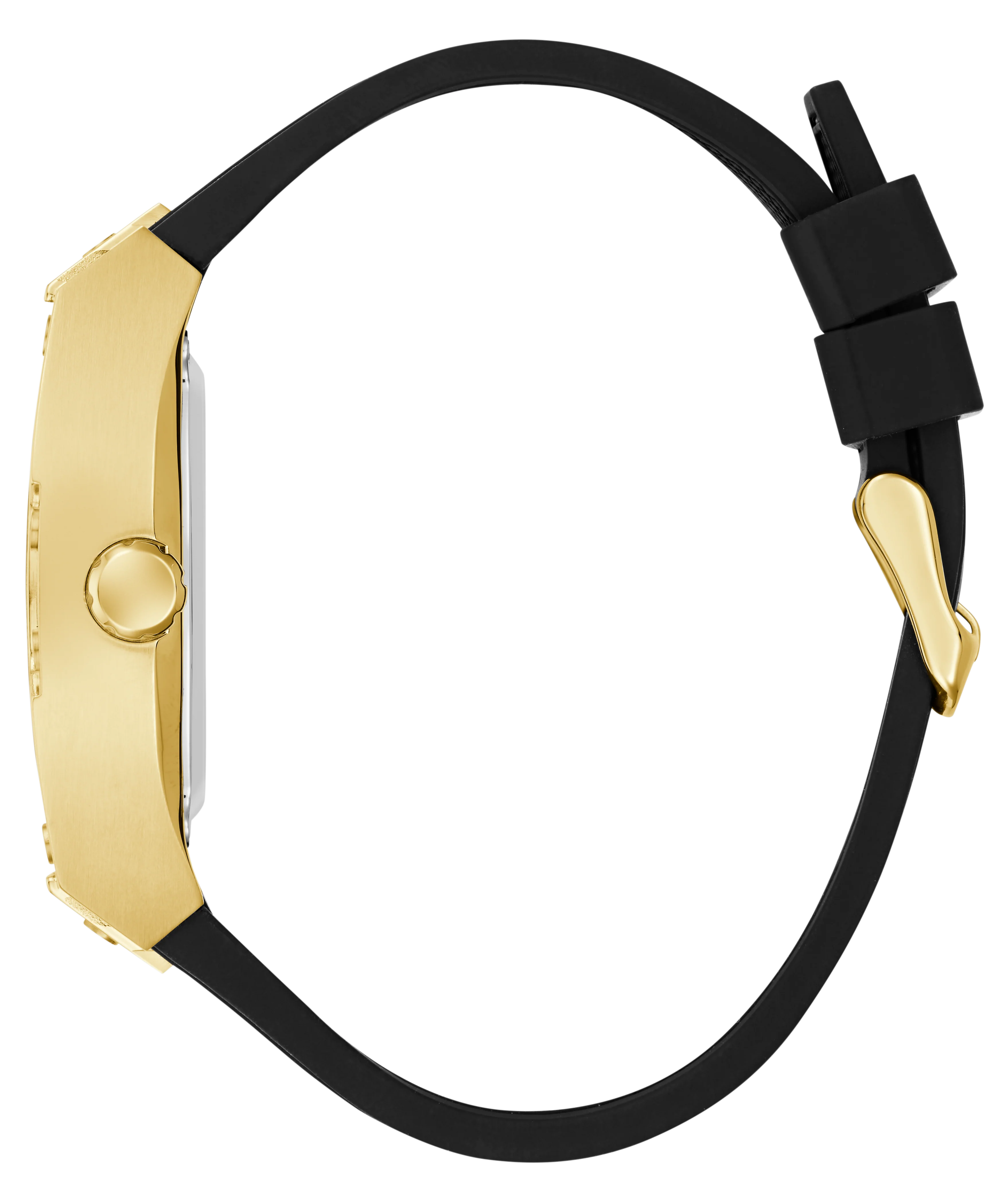 GUESS Mens Black Gold Tone Automatic Watch