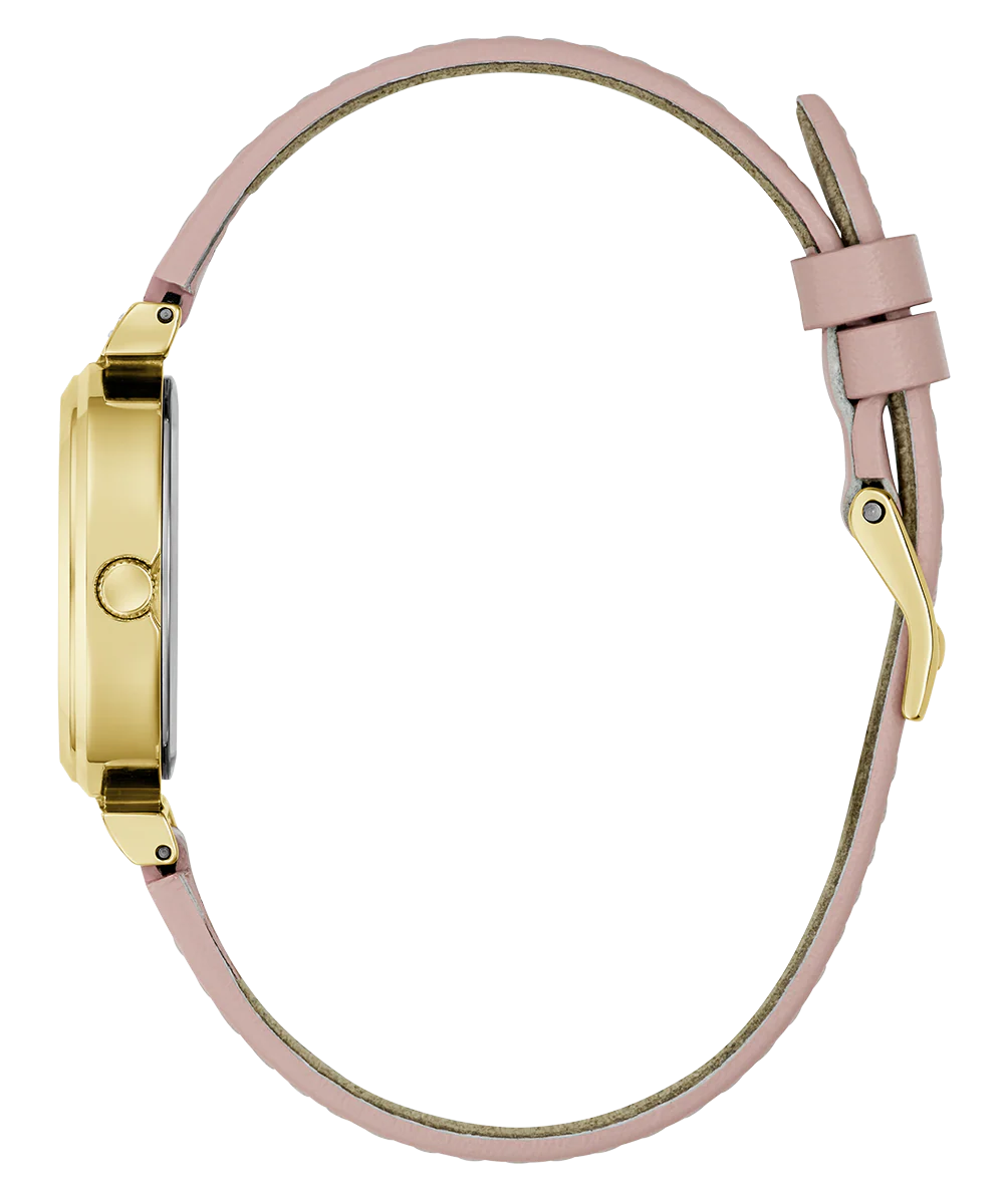 GUESS Ladies Light Pink Gold Tone Analog Watch