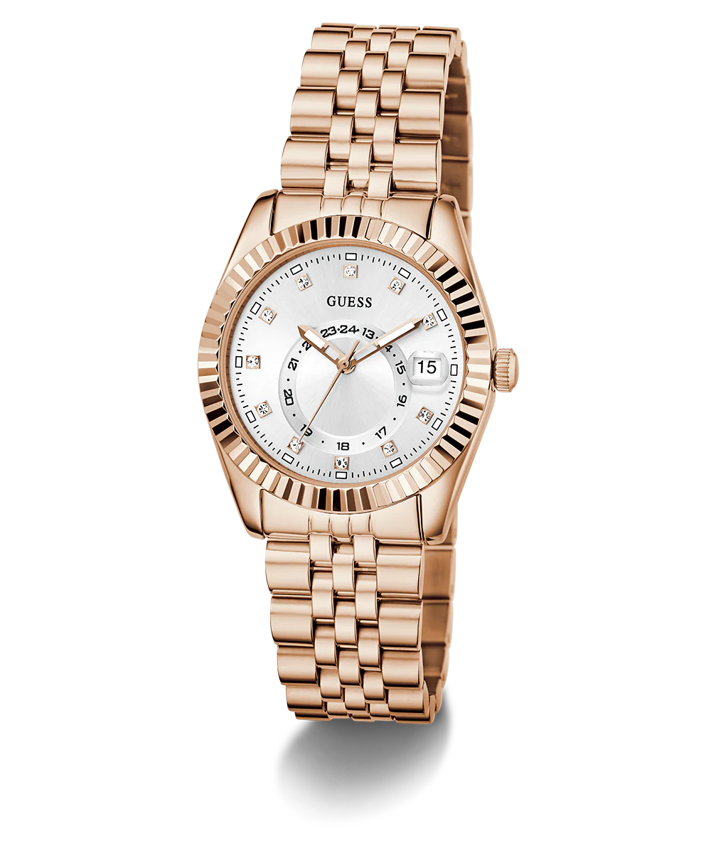 GUESS Ladies Jada Rose Gold Tone Multi-function Date Watch