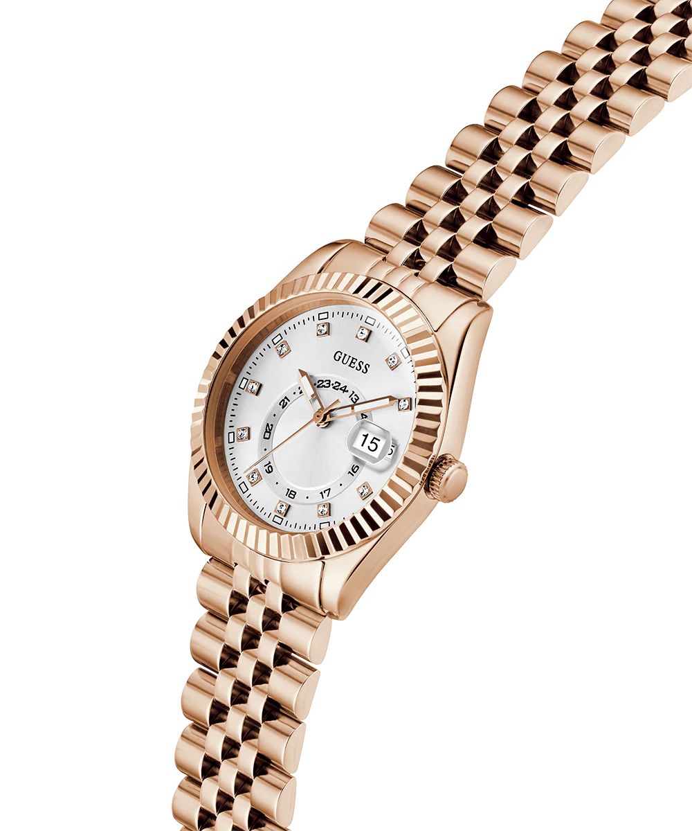 GUESS Ladies Jada Rose Gold Tone Multi-function Date Watch