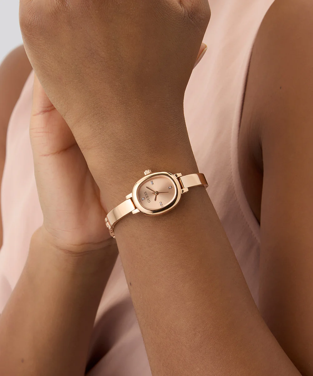 GUESS Ladies Rose Gold Tone Analog Watch