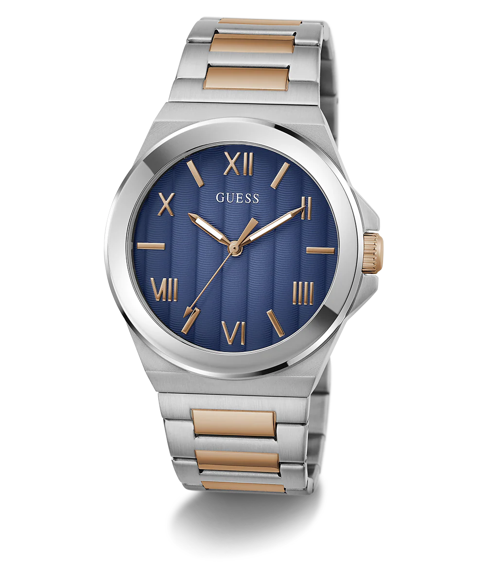 GUESS Mens 2-Tone Silver Tone Analog Watch