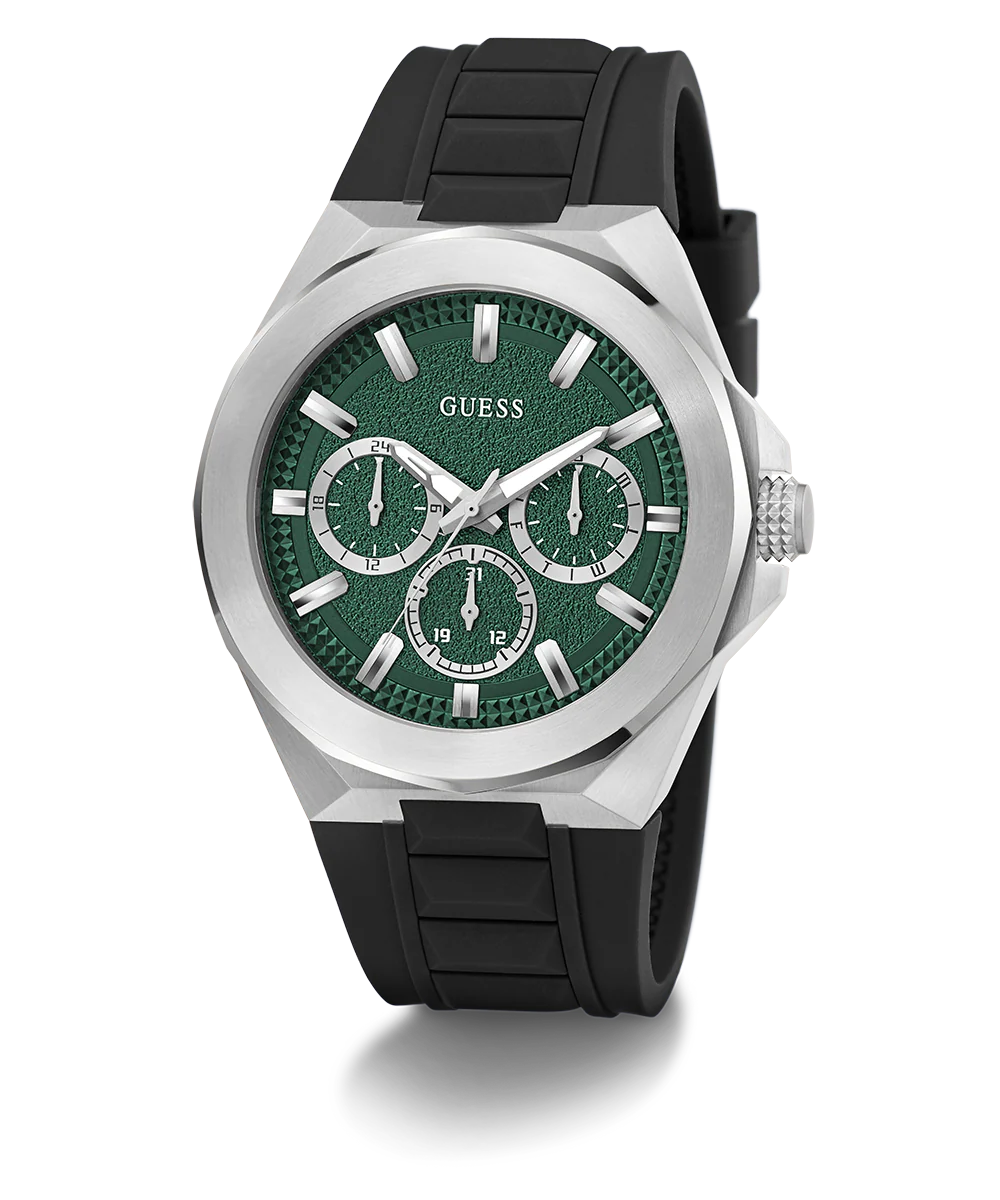 1016-guess-mens-black-silver-tone-multi-function-watch-1.webp GUESS Mens Black Silver Tone Multi-function Watch