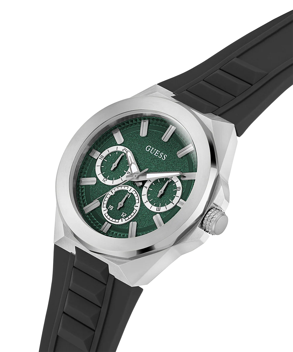 1016-guess-mens-black-silver-tone-multi-function-watch-3.webp GUESS Mens Black Silver Tone Multi-function Watch