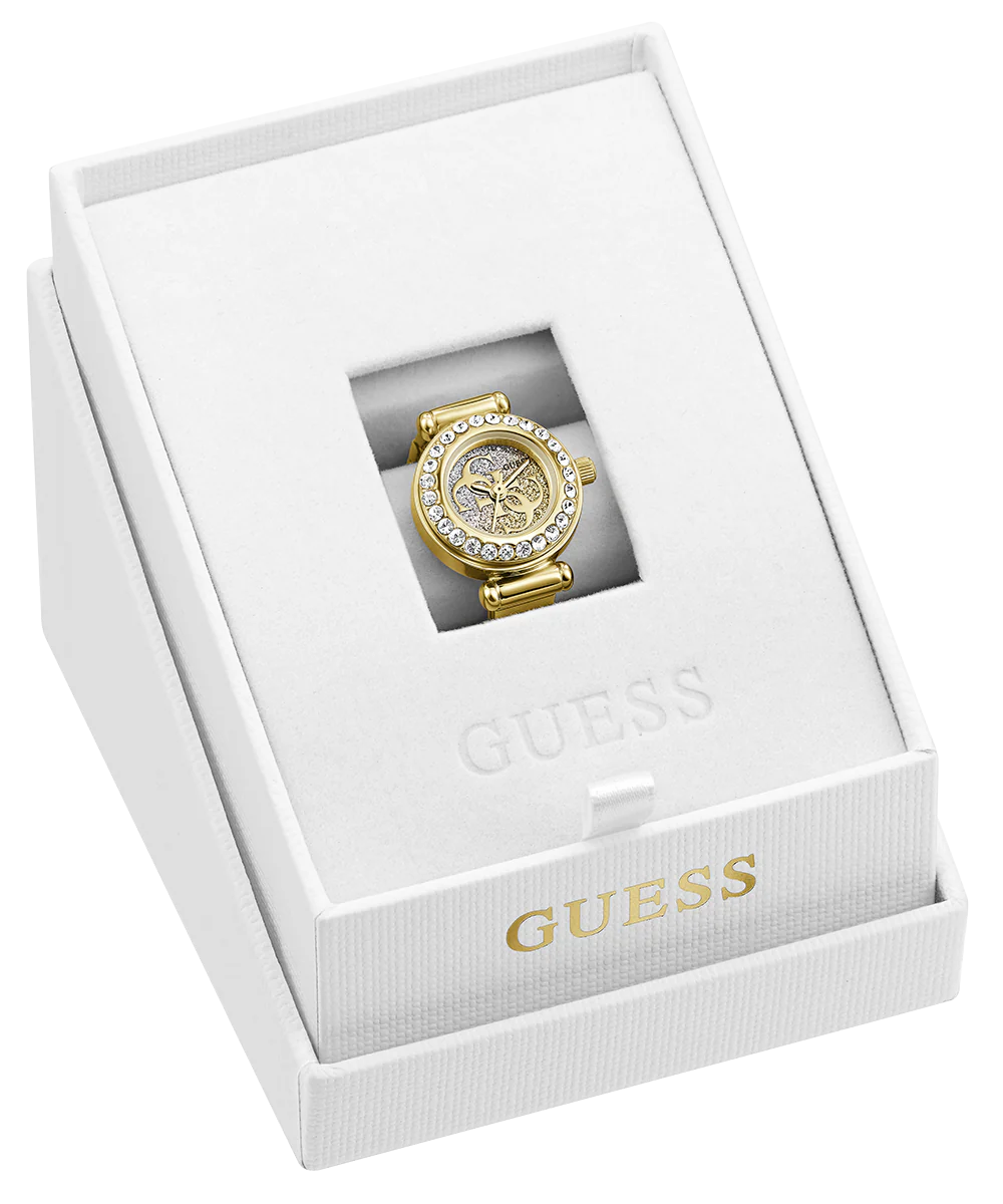 GUESS Ladies Small Anna Gold Tone Analog Watch Ring