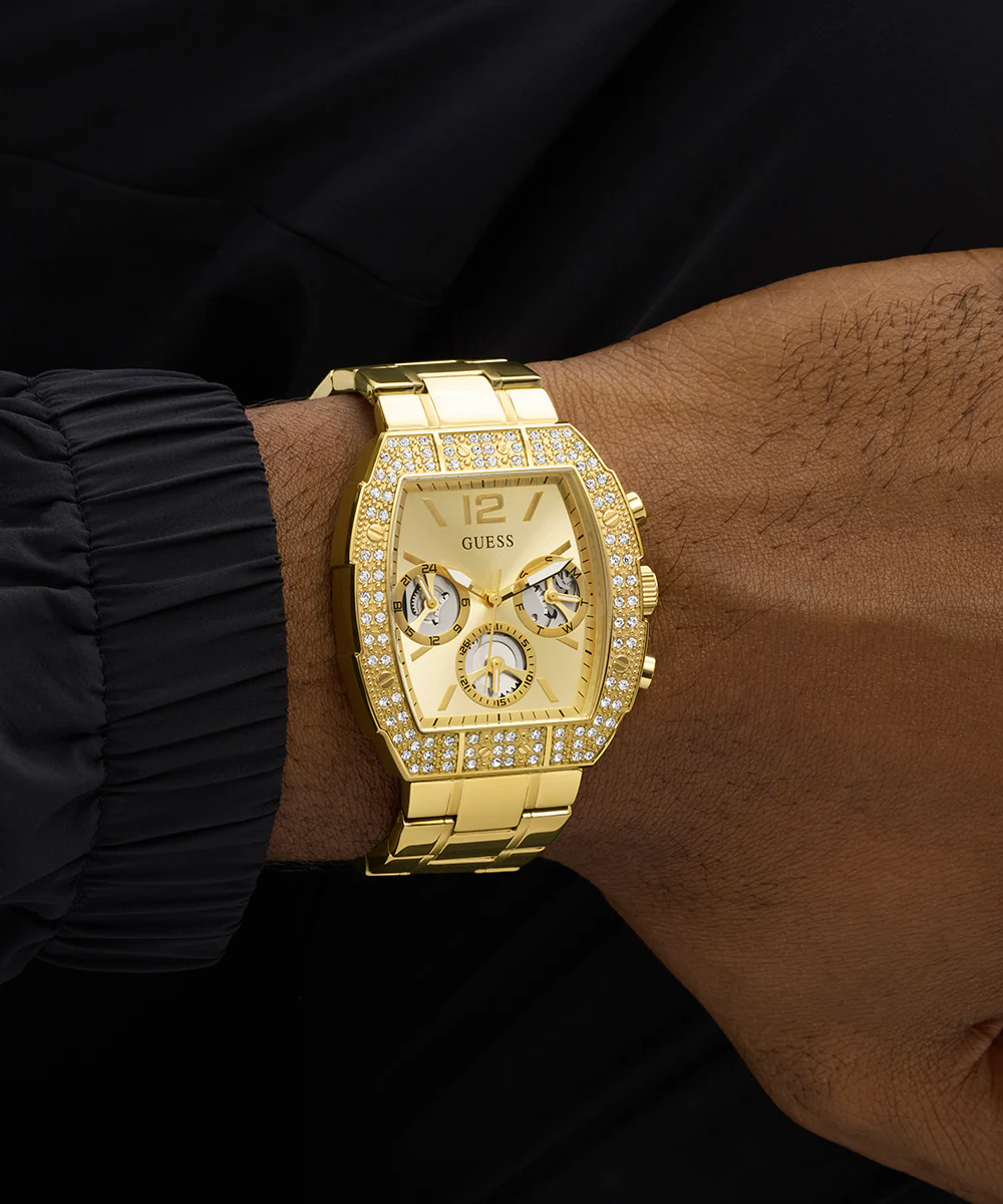 GUESS Mens Gold Tone Analog Watch