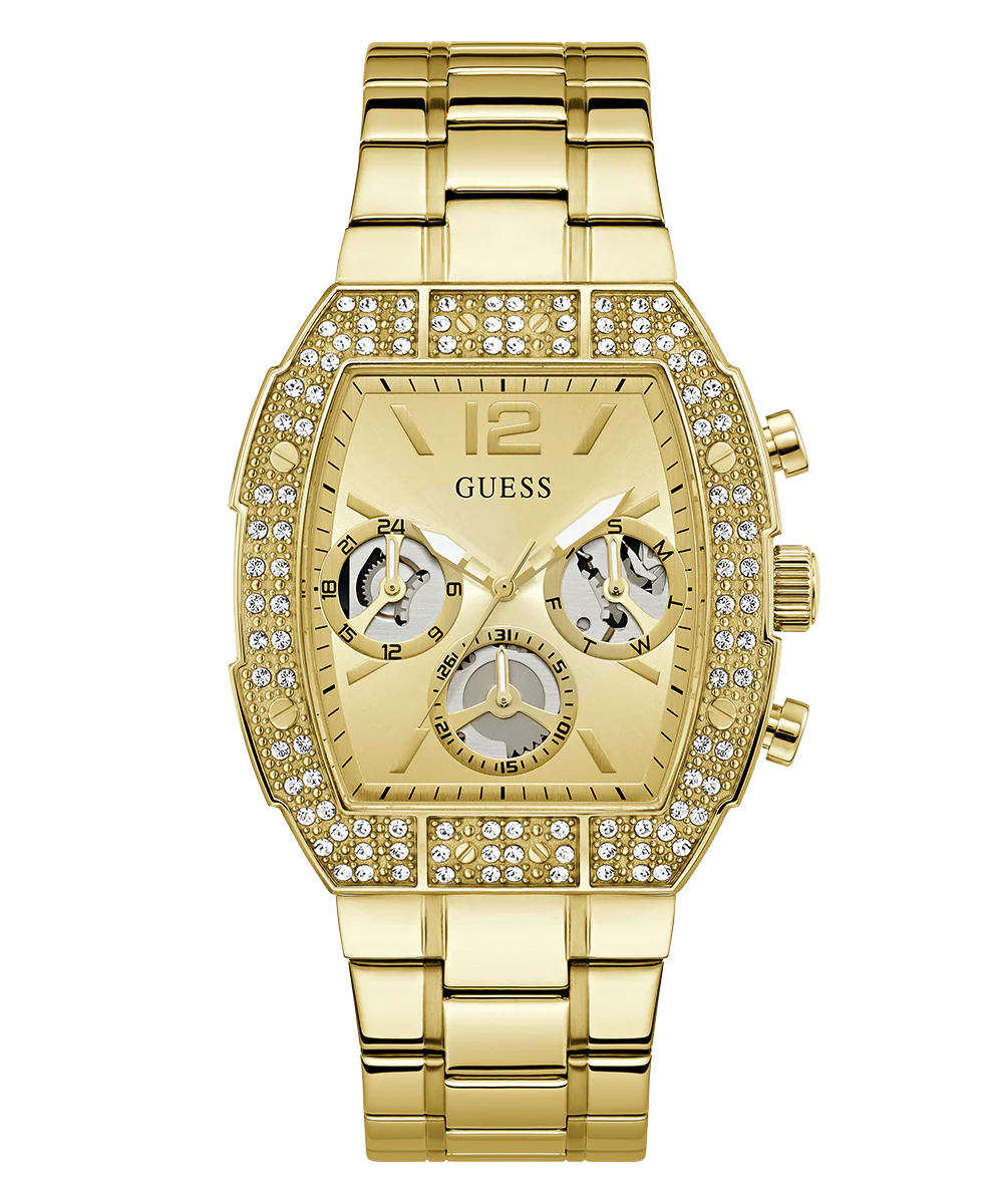 GUESS Mens Gold Tone Analog Watch