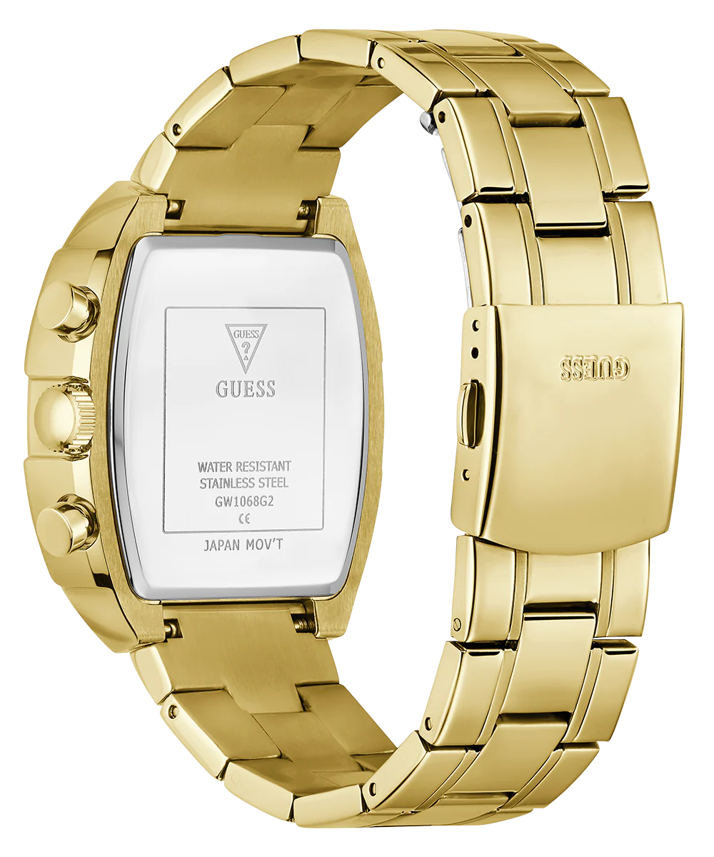 GUESS Mens Gold Tone Analog Watch