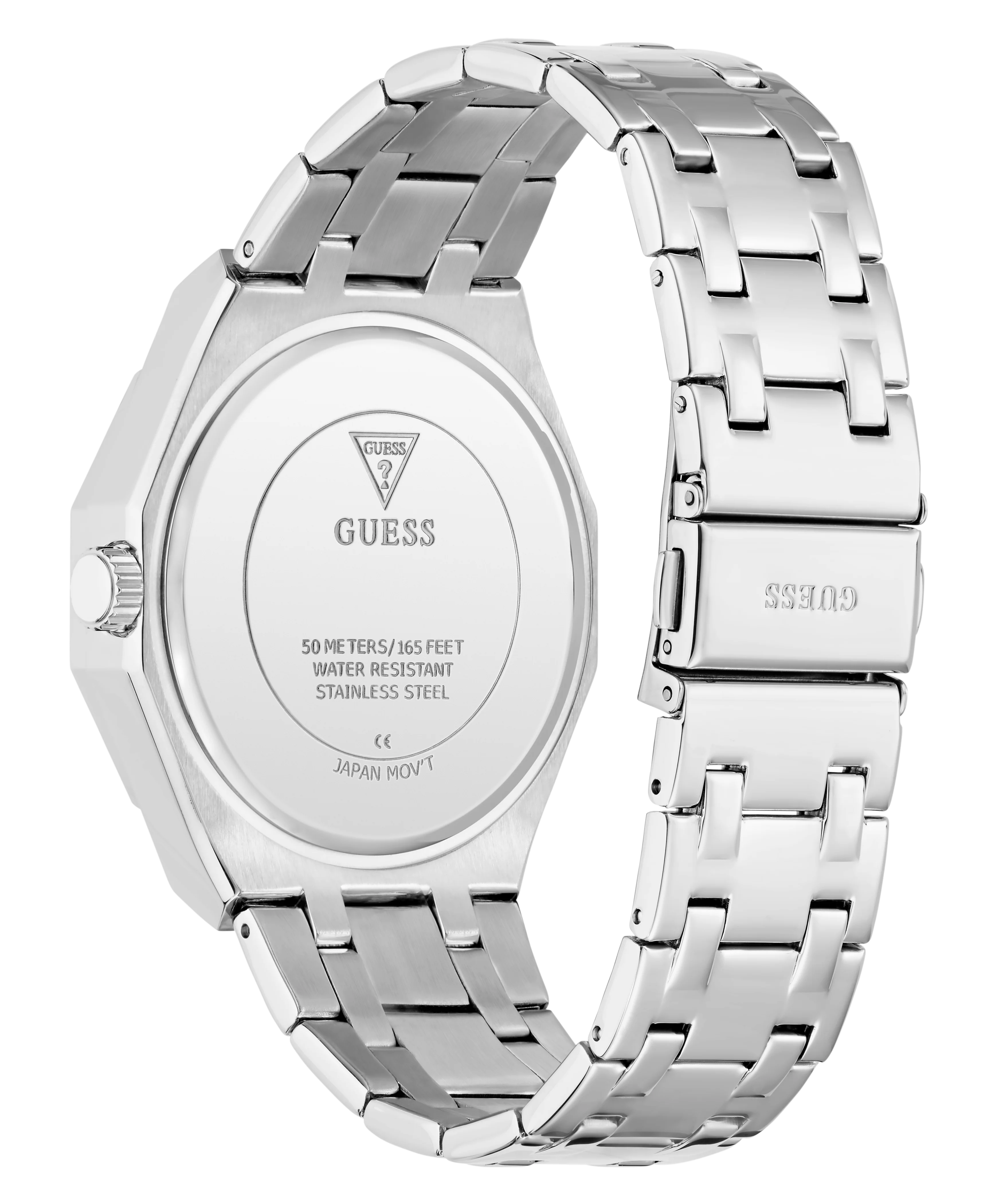 GUESS Mens Silver Tone Multi-function Watch