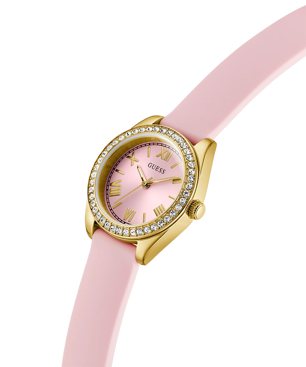 GUESS Ladies Mini Luna Pink Gold Tone Analog Watch