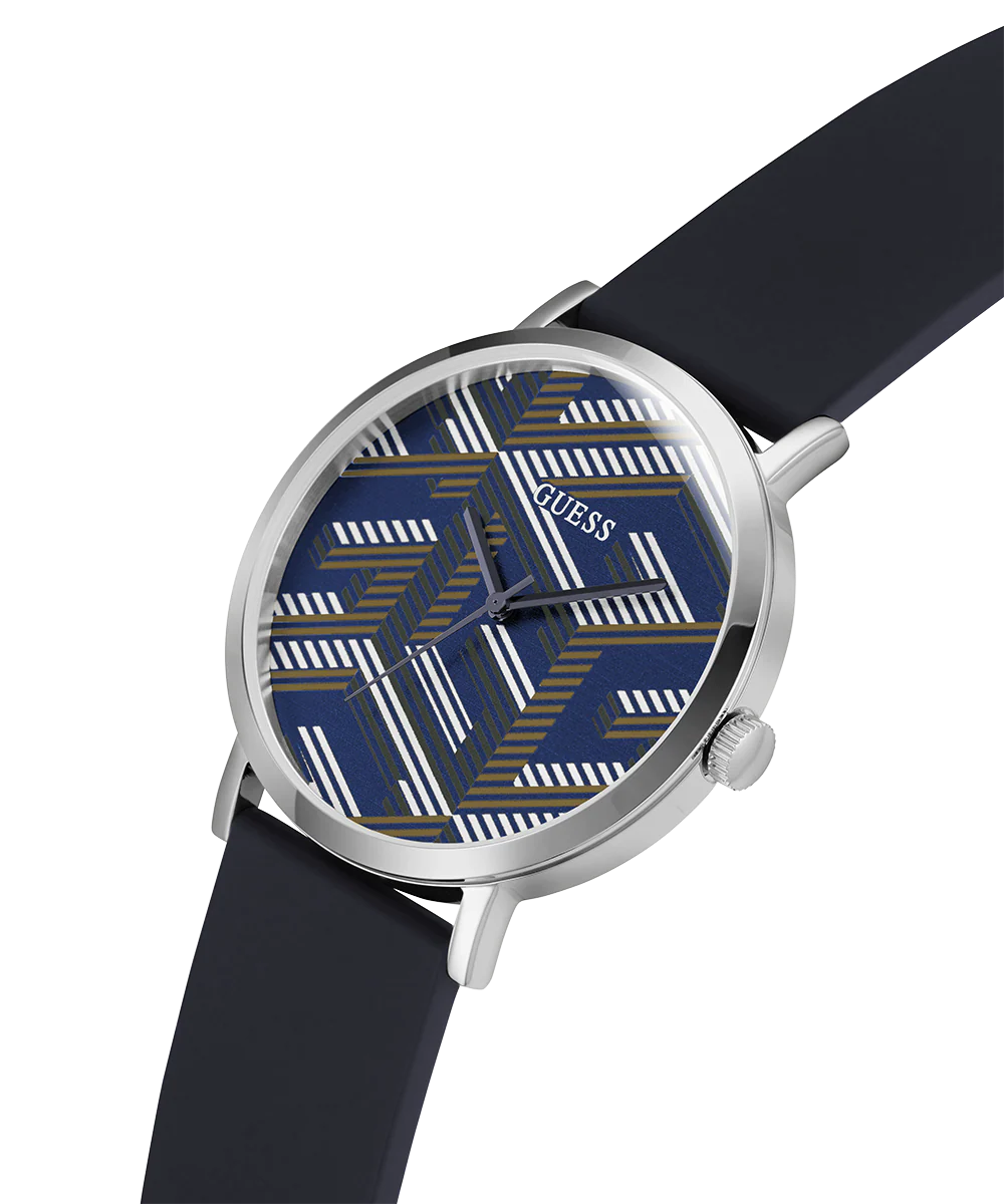 1177-guess-mens-navy-silver-tone-analog-watch-2.webp GUESS Mens Navy Silver Tone Analog Watch