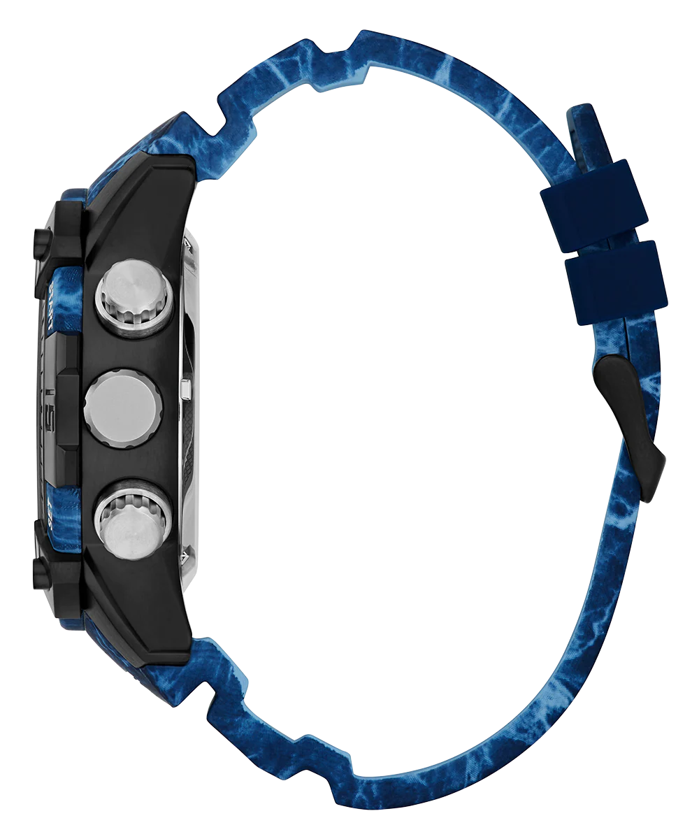 GUESS Mens Blue Black Digital Watch