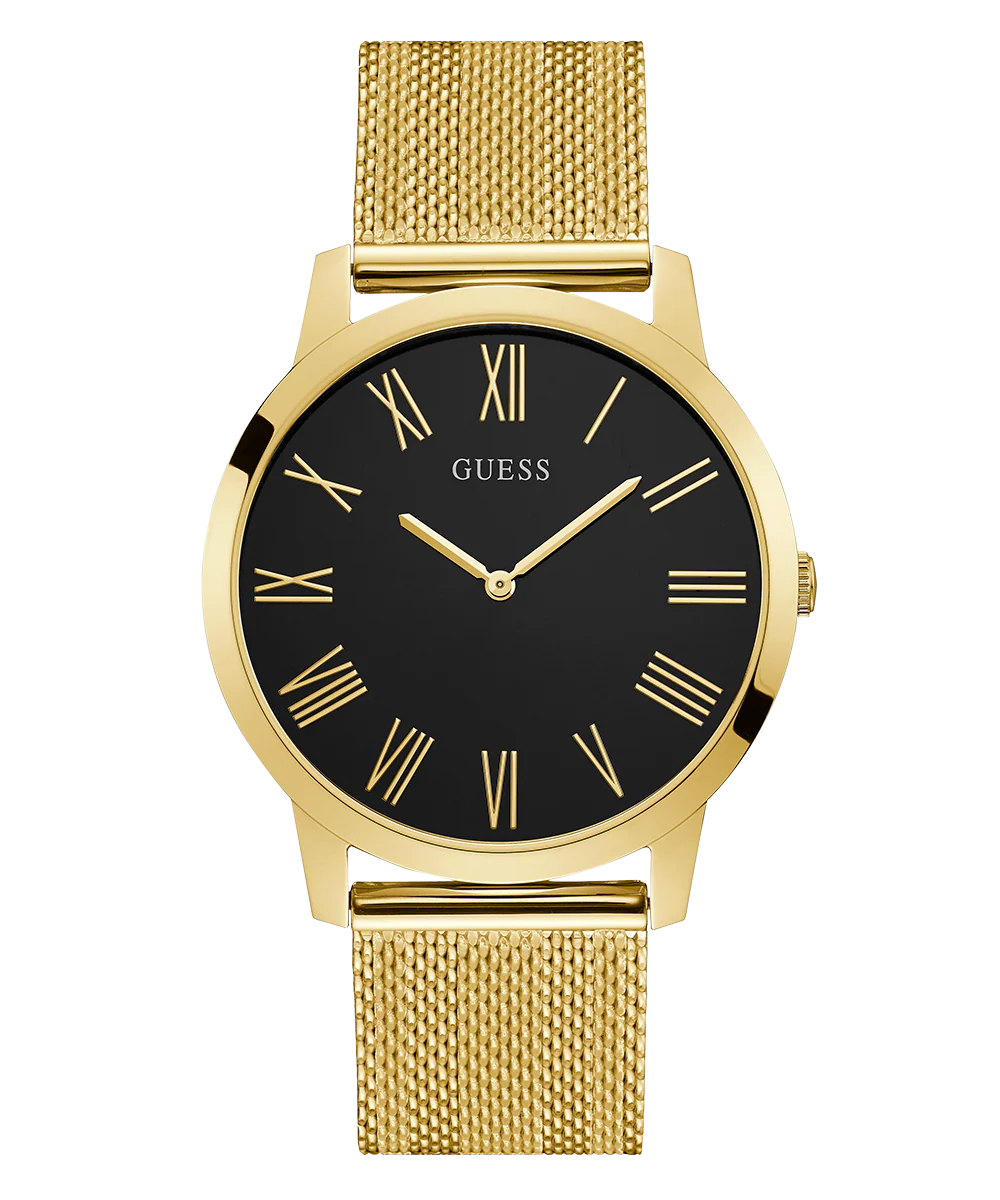GUESS Mens Gold Tone Analog Watch