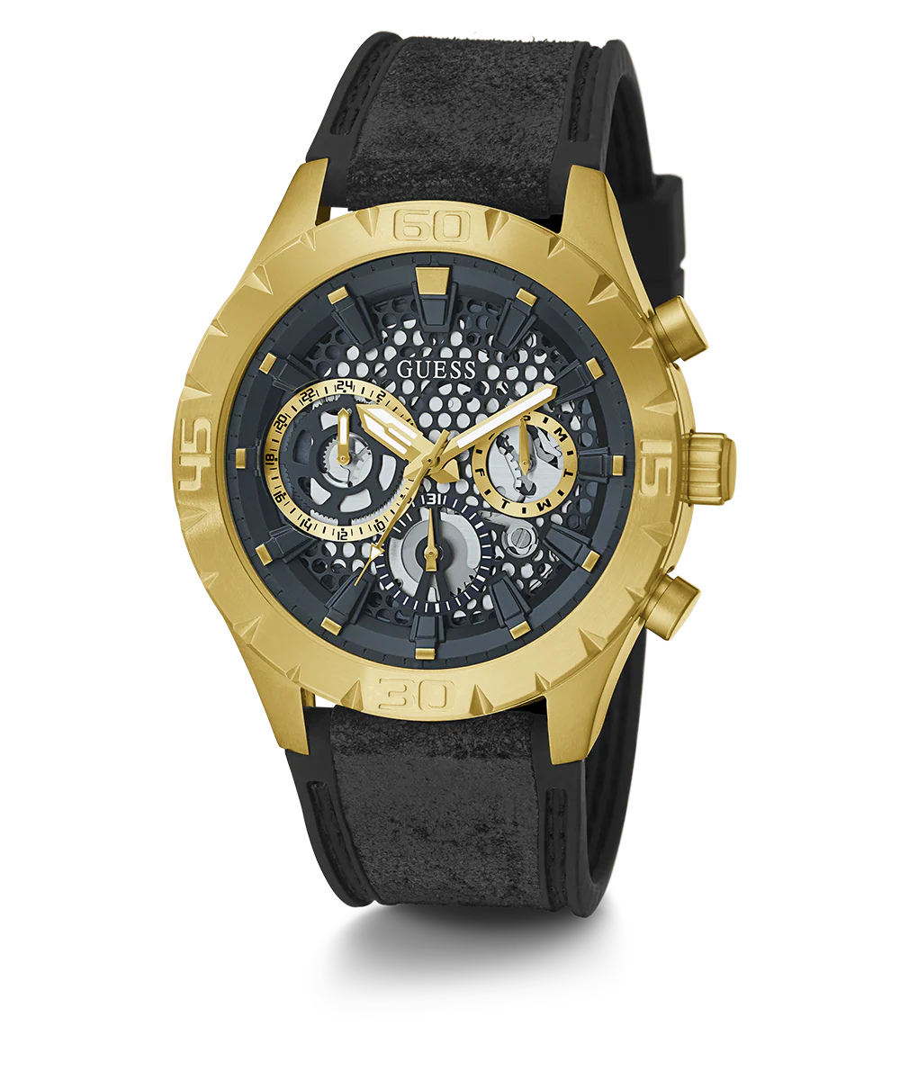 1192-guess-mens-black-gold-tone-multi-function-watch-1.webp GUESS Mens Black Gold Tone Multi-function Watch