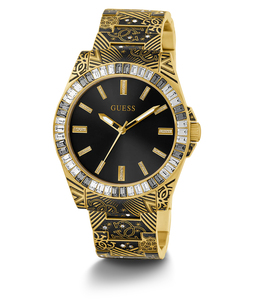 GUESS Mens Gold Tone Analog Watch
