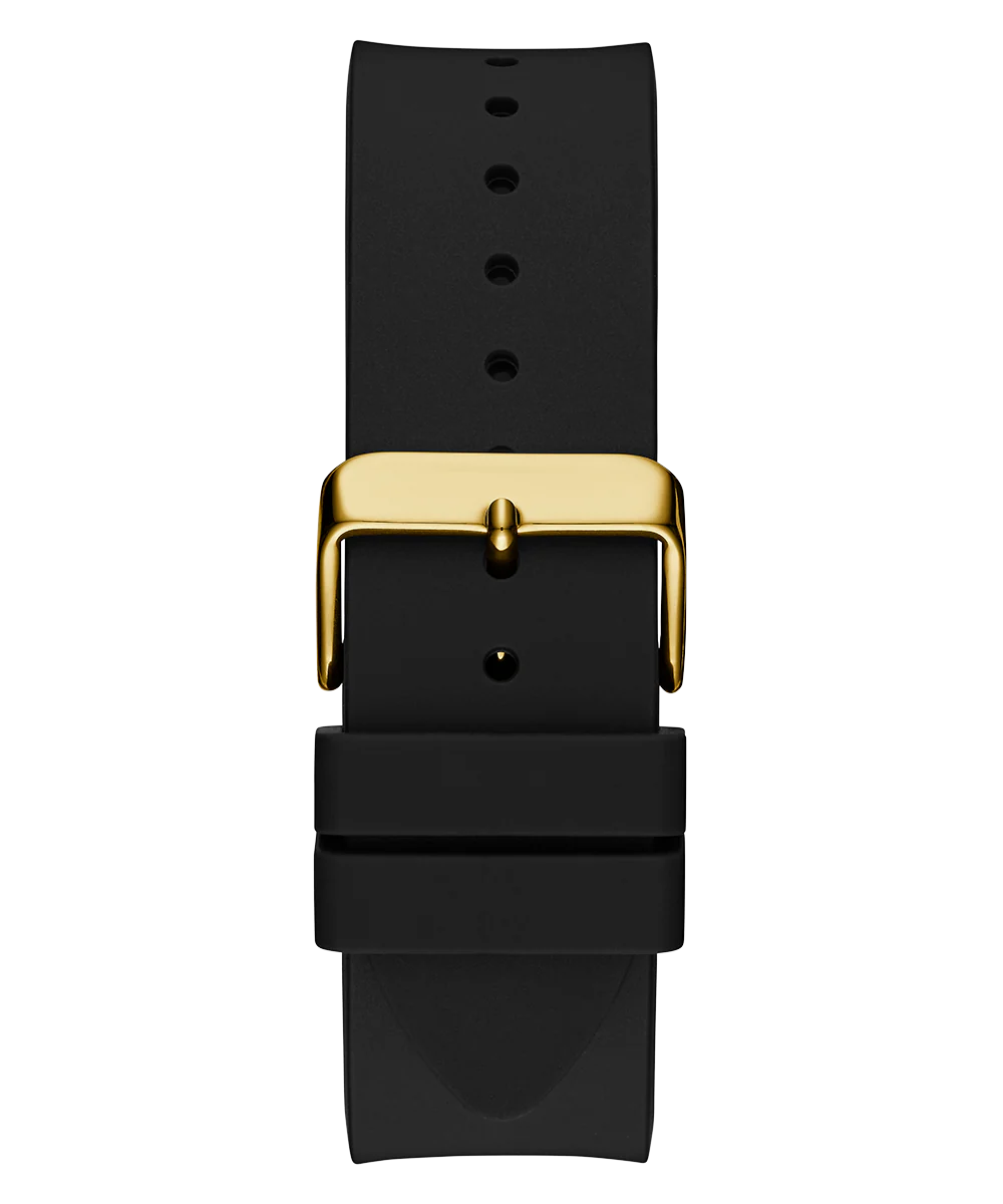 GUESS Mens Black Gold Tone Analog Watch