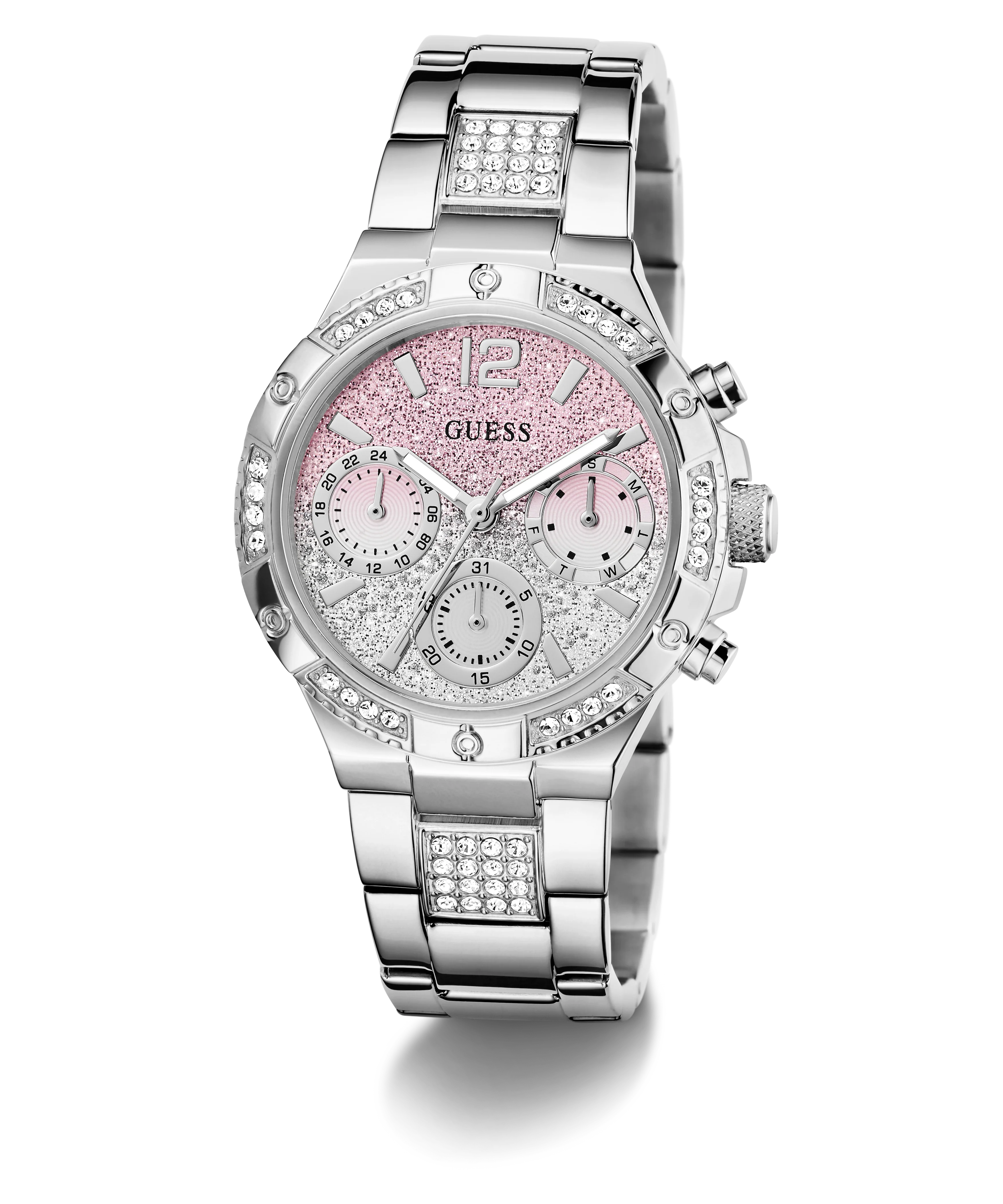 GUESS Ladies Silver Tone Multi-function Watch