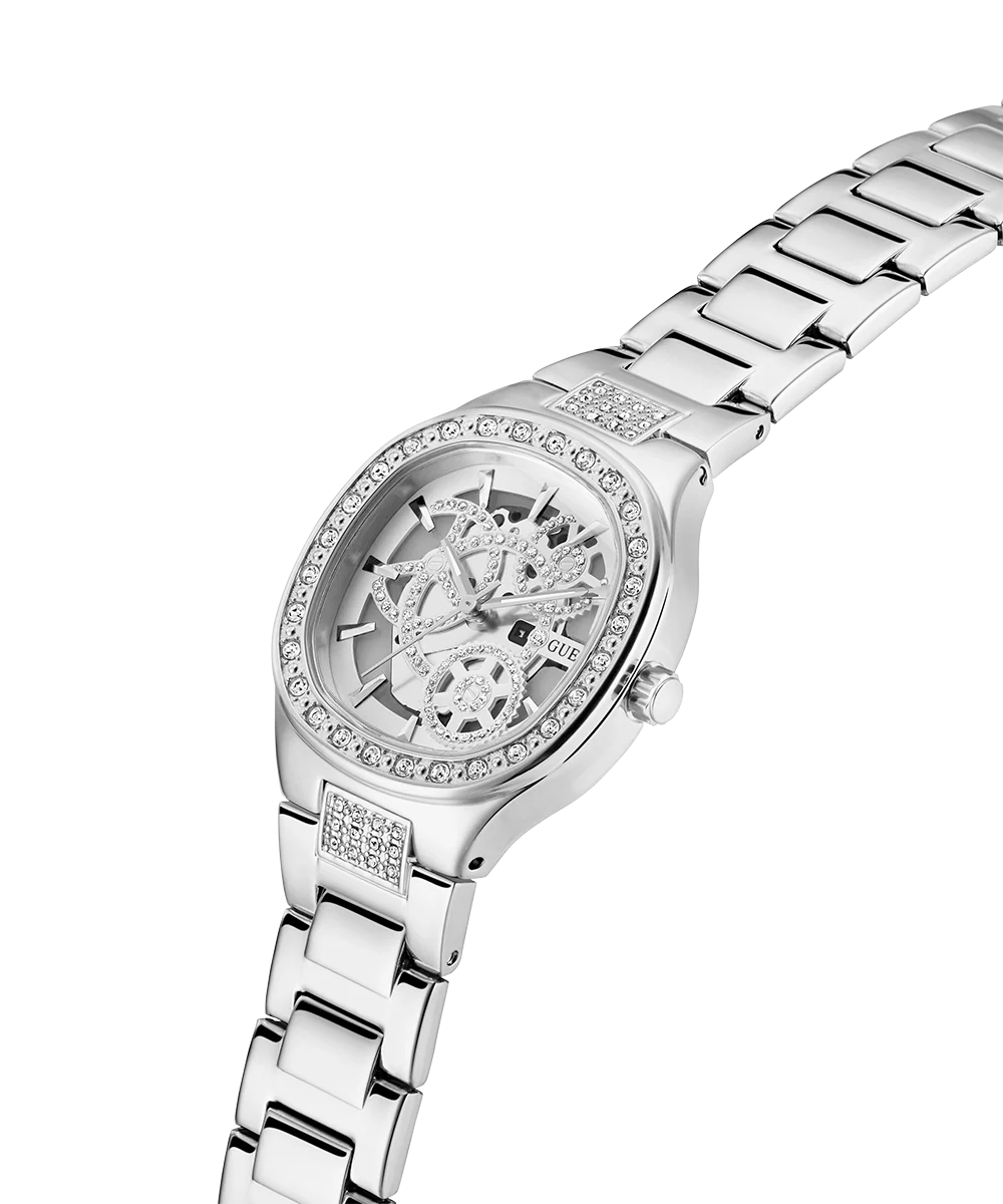 GUESS Ladies Silver Tone Analog Watch