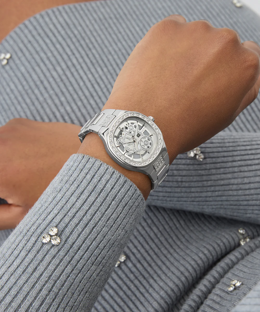 GUESS Ladies Silver Tone Analog Watch