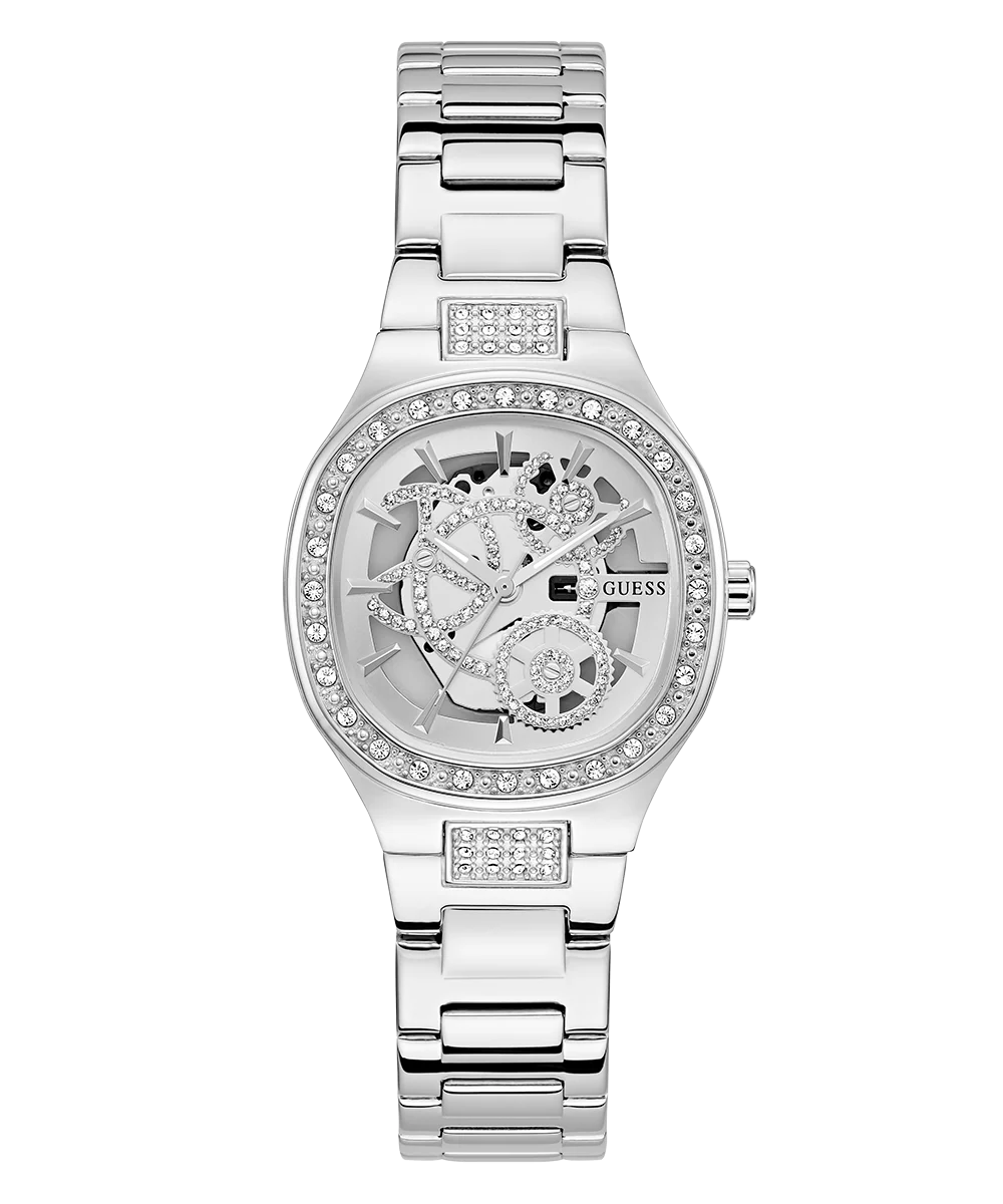GUESS Ladies Silver Tone Analog Watch
