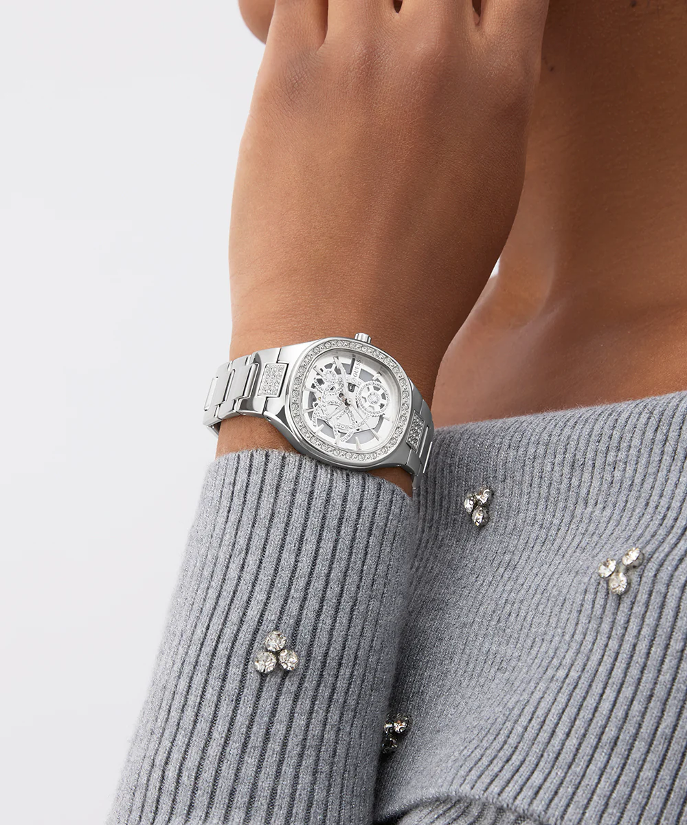 GUESS Ladies Silver Tone Analog Watch