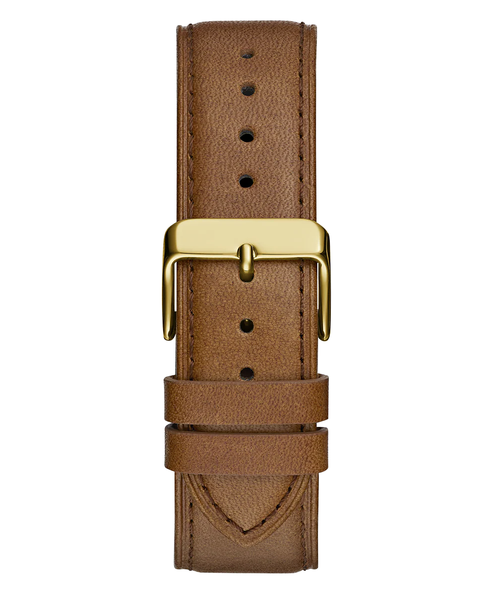 GUESS Mens Brown Gold Tone Multi-function Watch