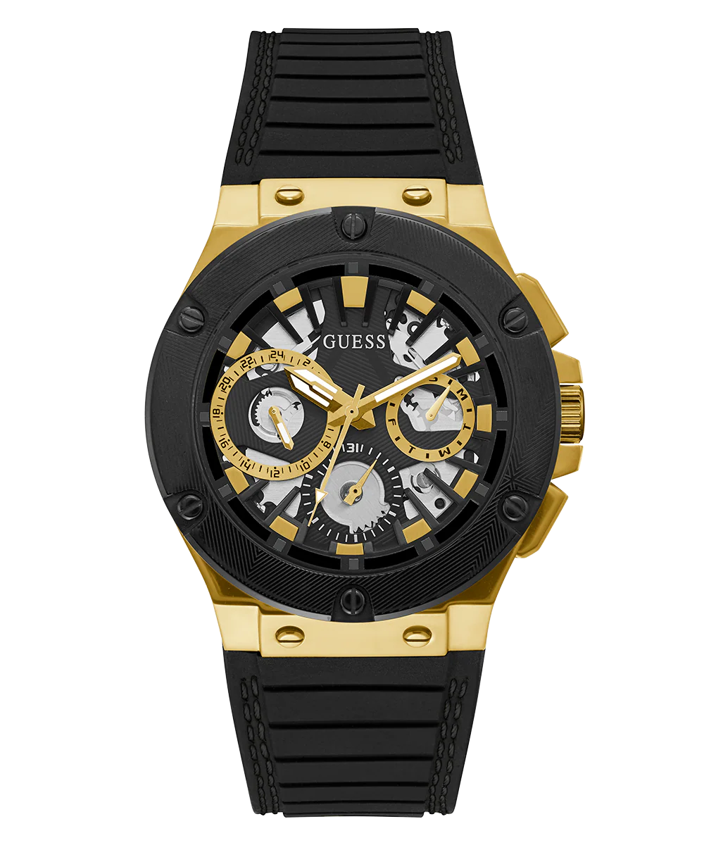 1207-guess-mens-black-gold-tone-multi-function-watch-3.webp GUESS Mens Black Gold Tone Multi-function Watch