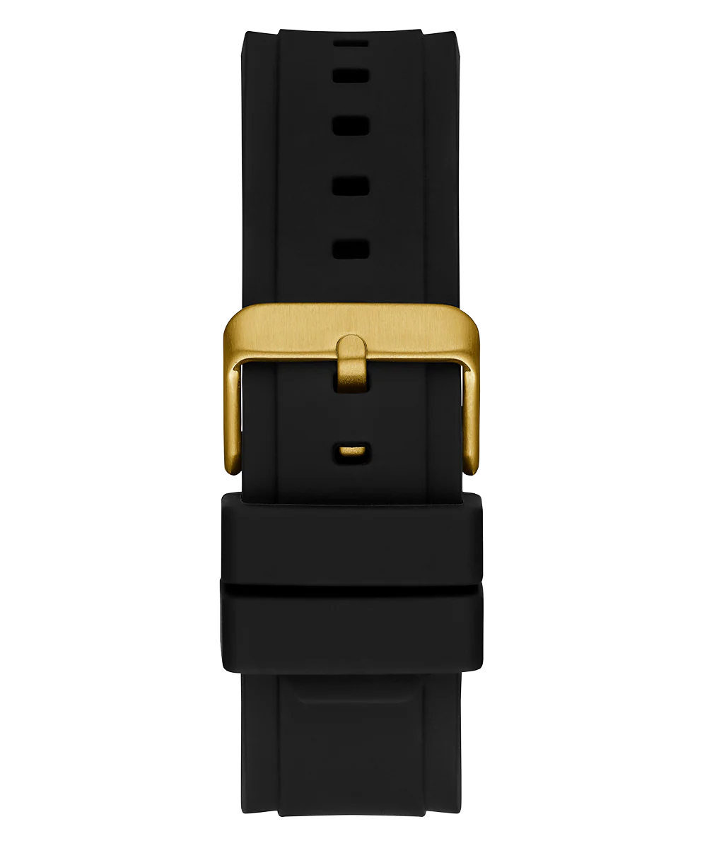 GUESS Mens Black Gold Tone Multi-function Watch