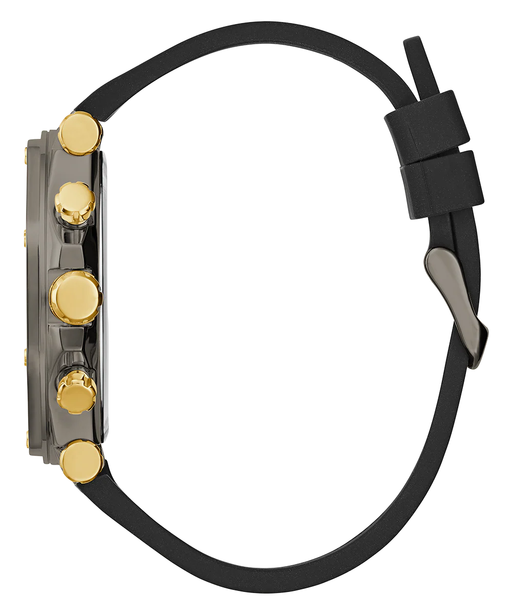 GUESS Mens Black Gunmetal Multi-function Watch