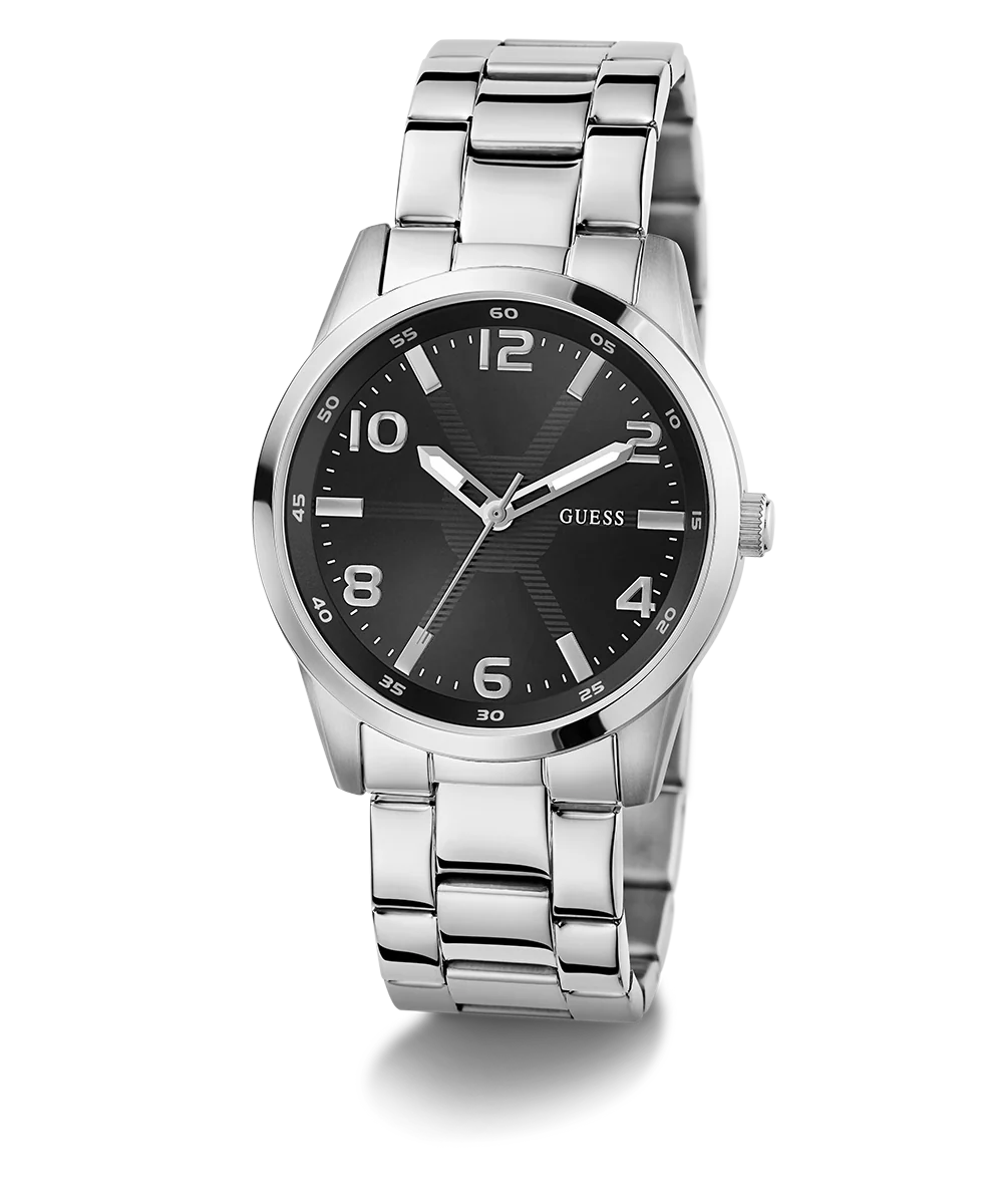 GUESS Mens Silver Tone Analog Watch