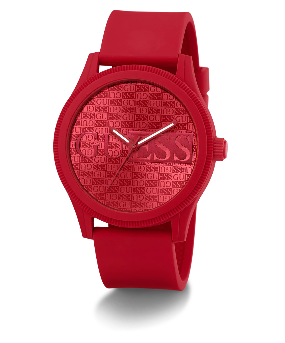 GUESS Mens Red Analog Watch