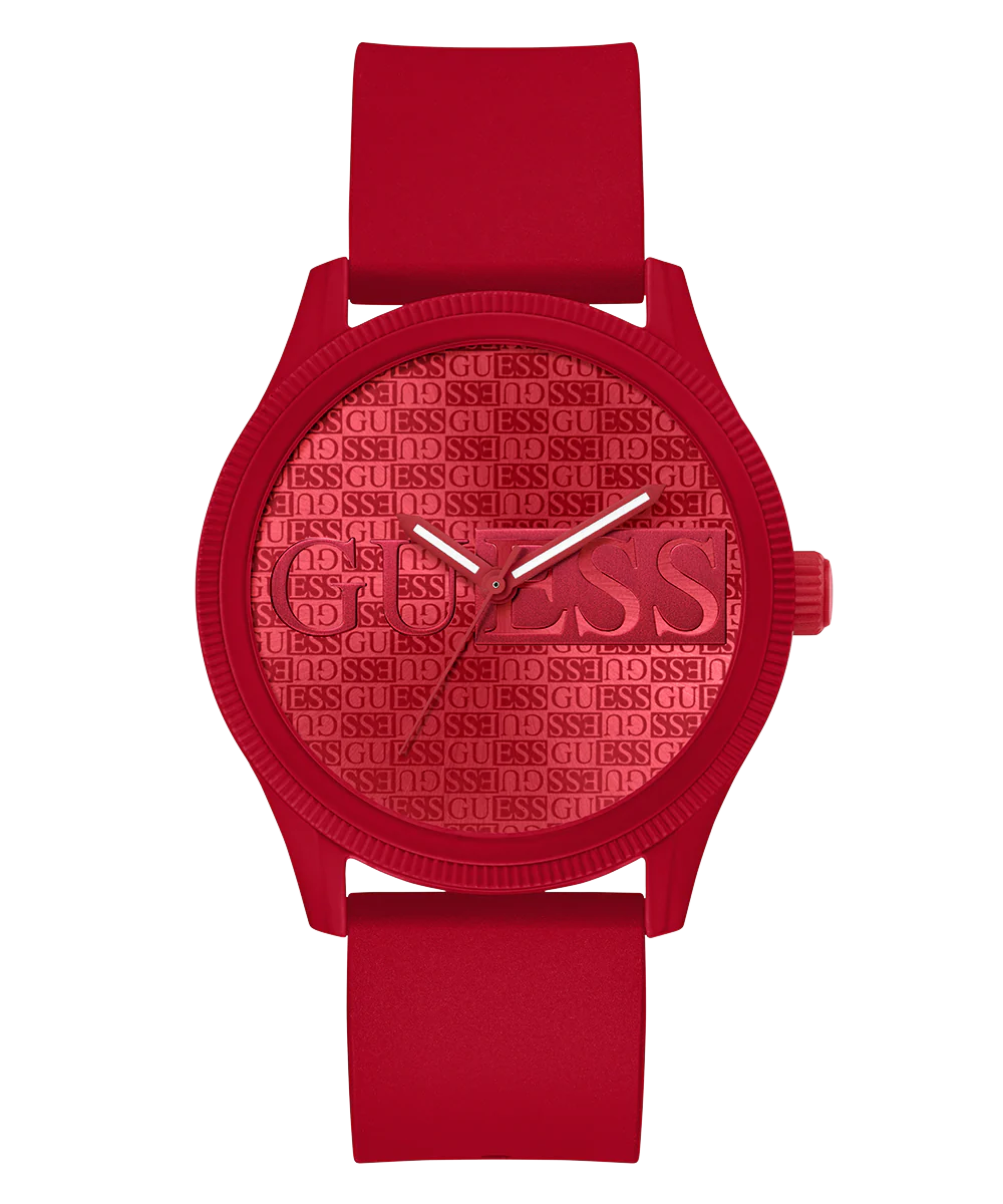 GUESS Mens Red Analog Watch