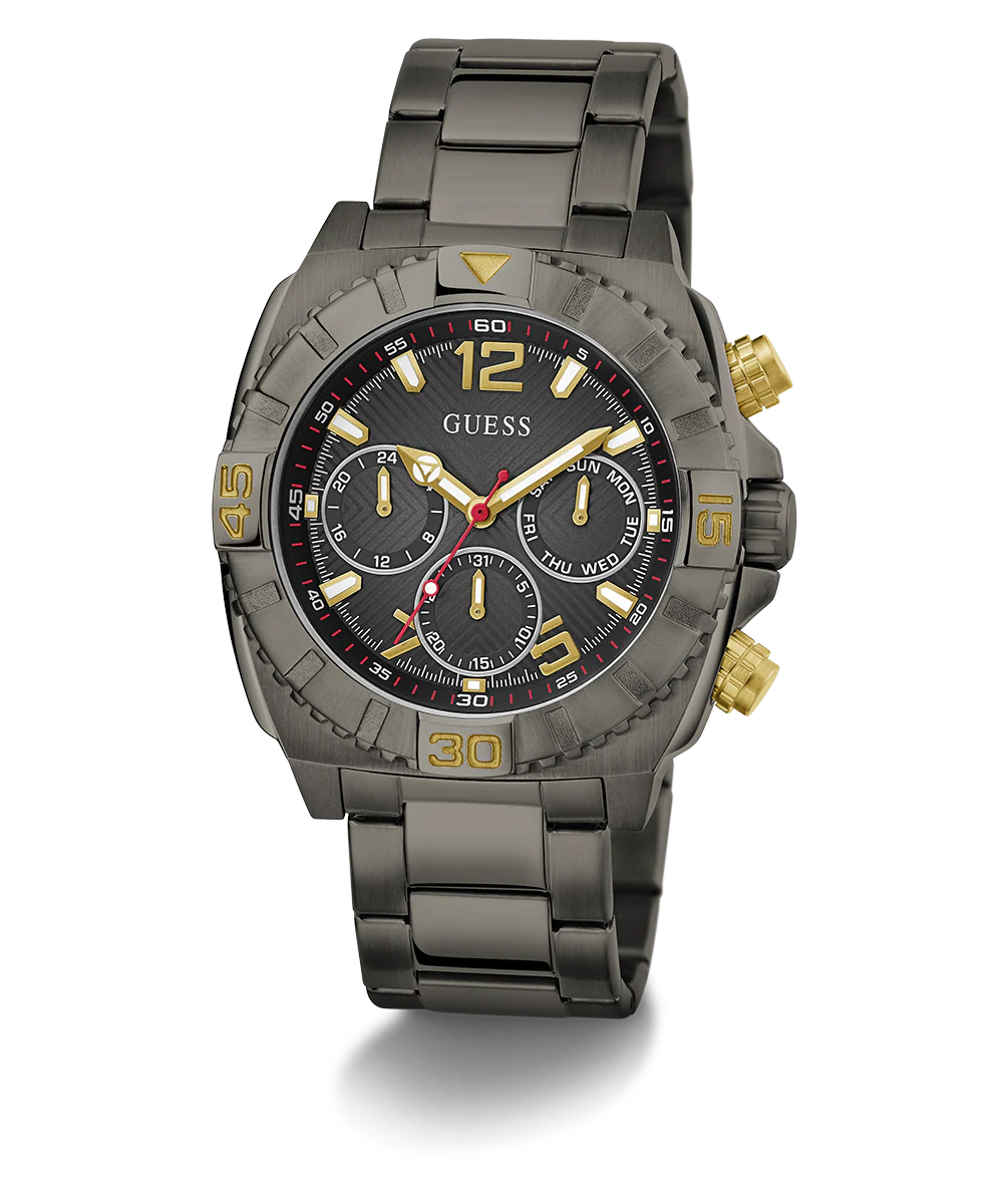 GUESS Mens Gunmetal Multi-function Watch