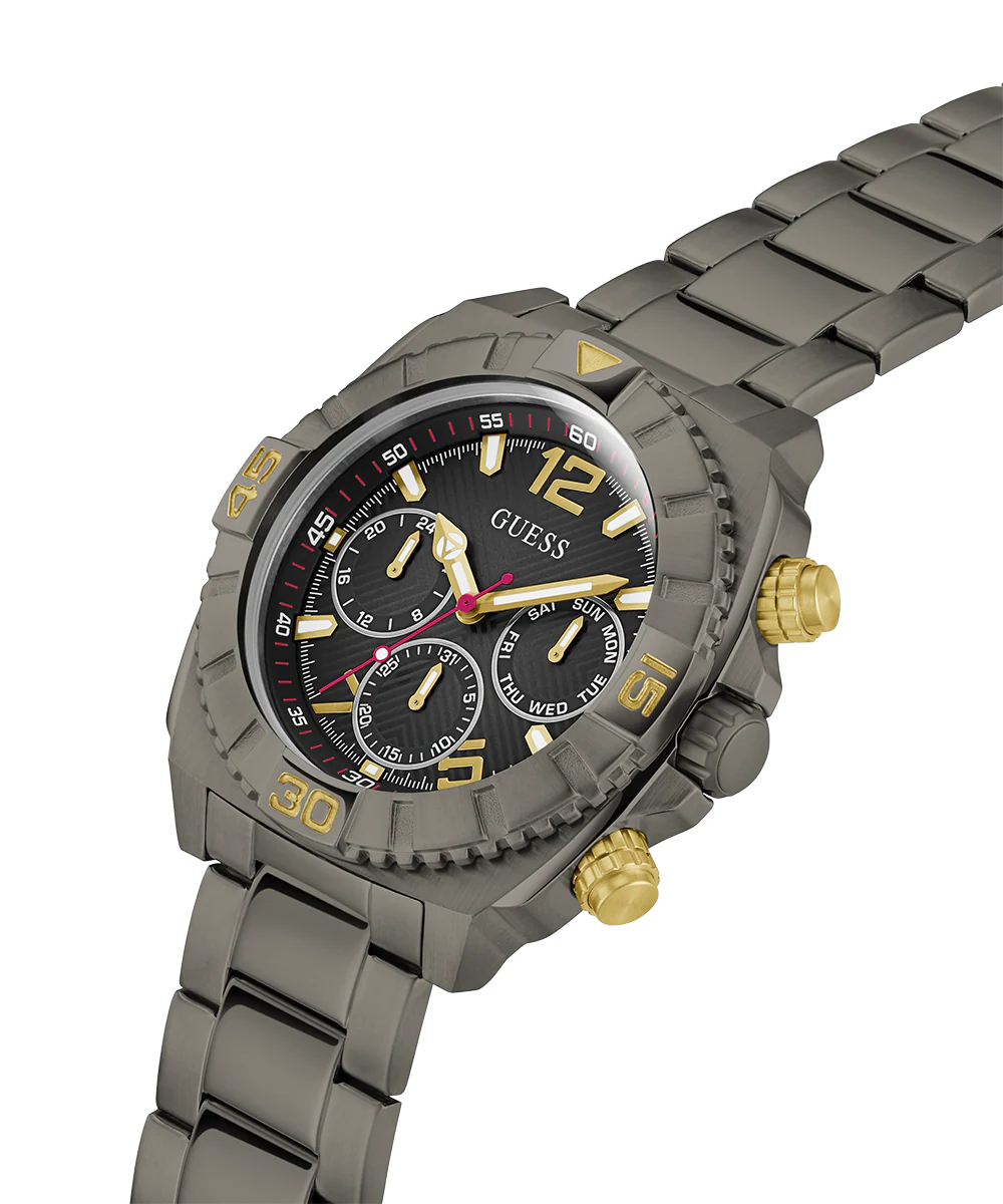 GUESS Mens Gunmetal Multi-function Watch