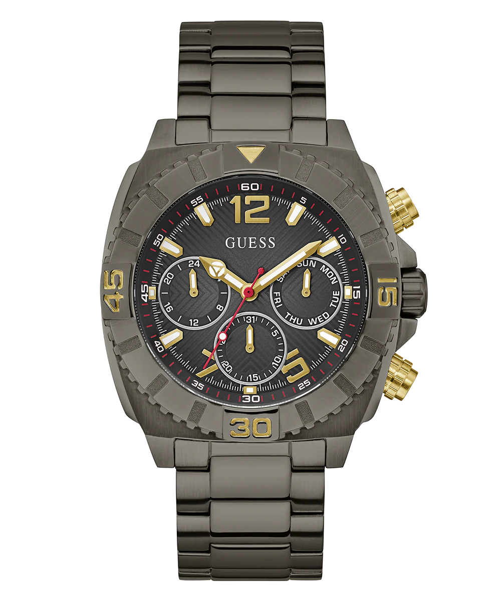 GUESS Mens Gunmetal Multi-function Watch