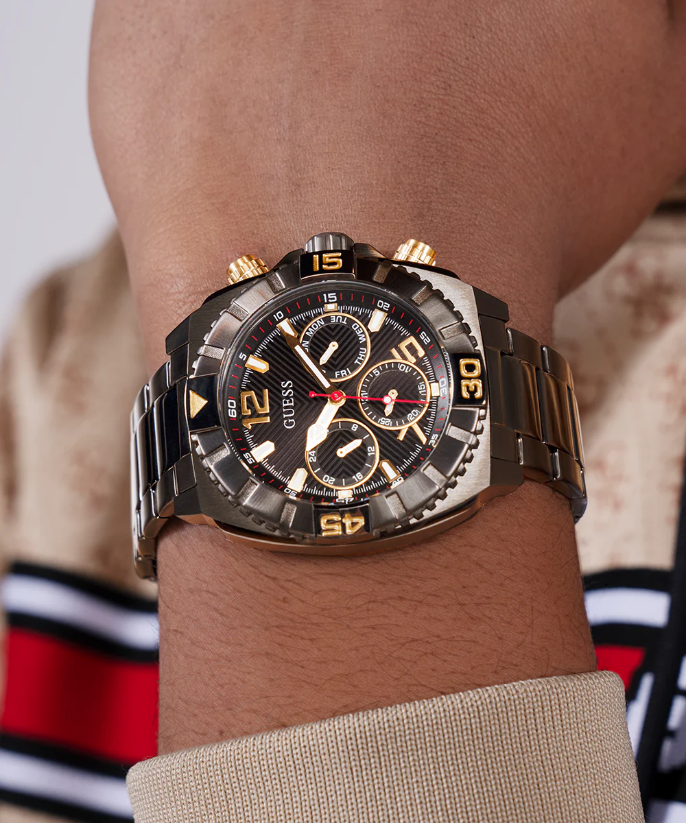GUESS Mens Gunmetal Multi-function Watch