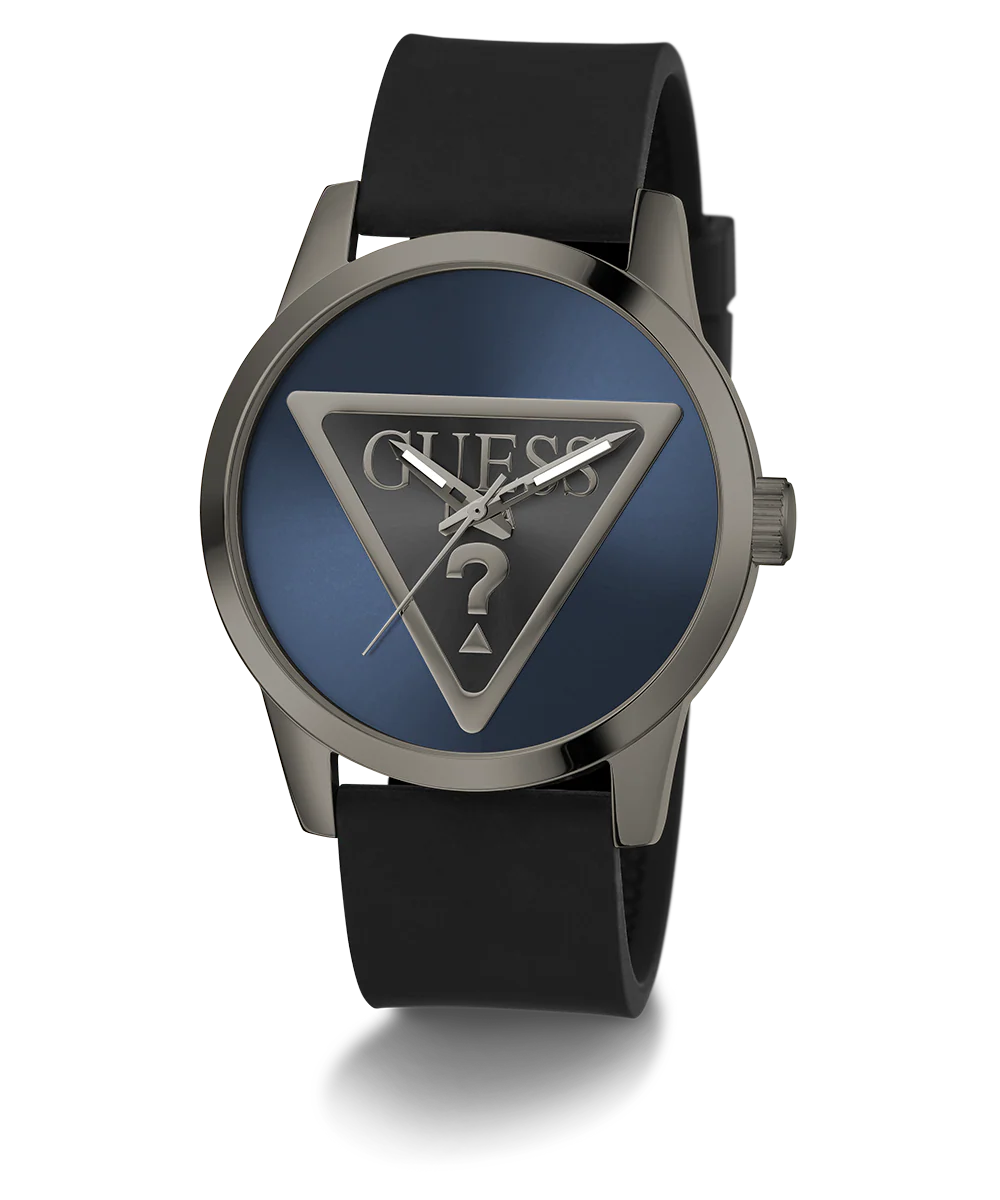 GUESS Mens Black Gunmetal Analog Watch