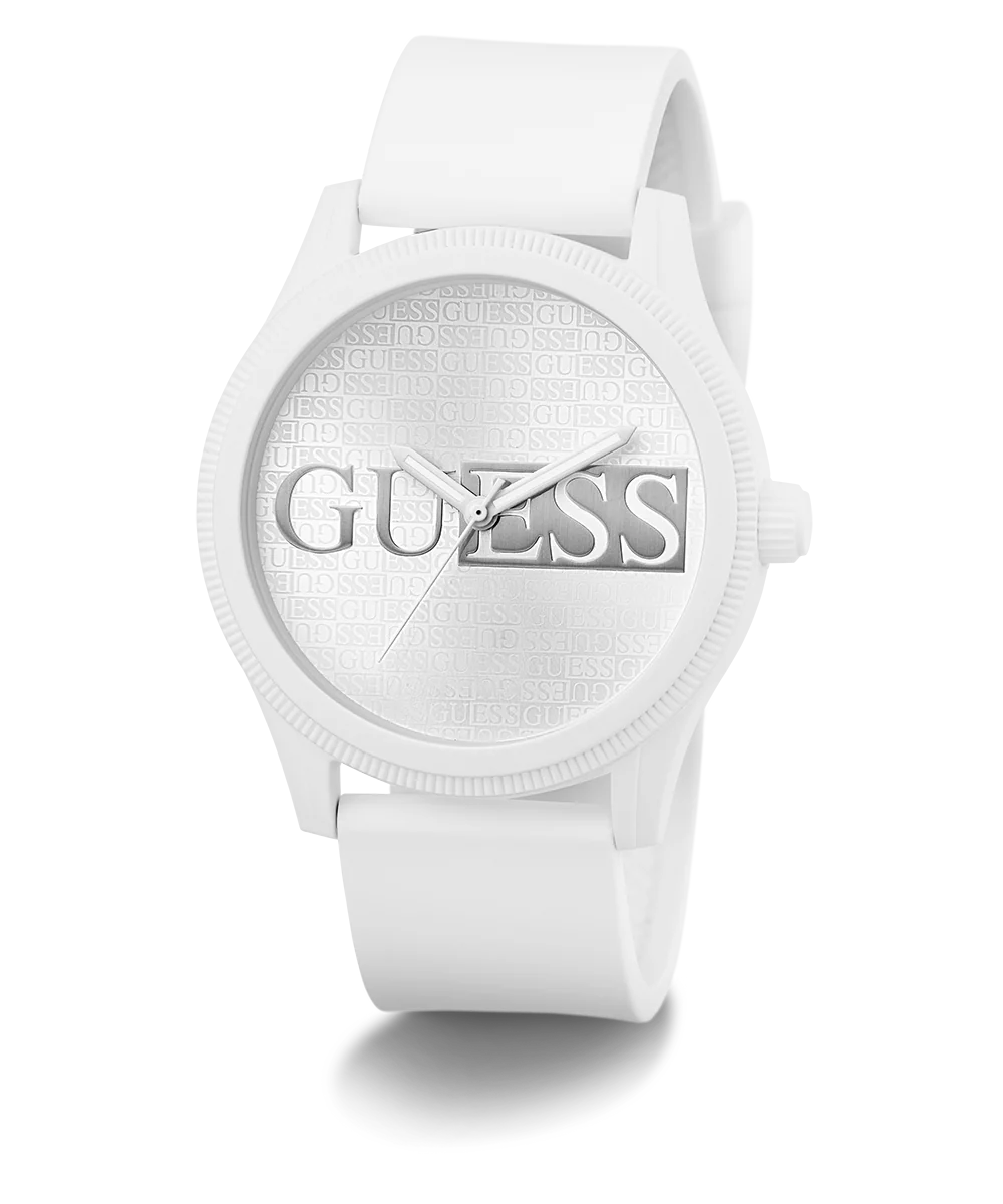 GUESS Mens White Analog Watch