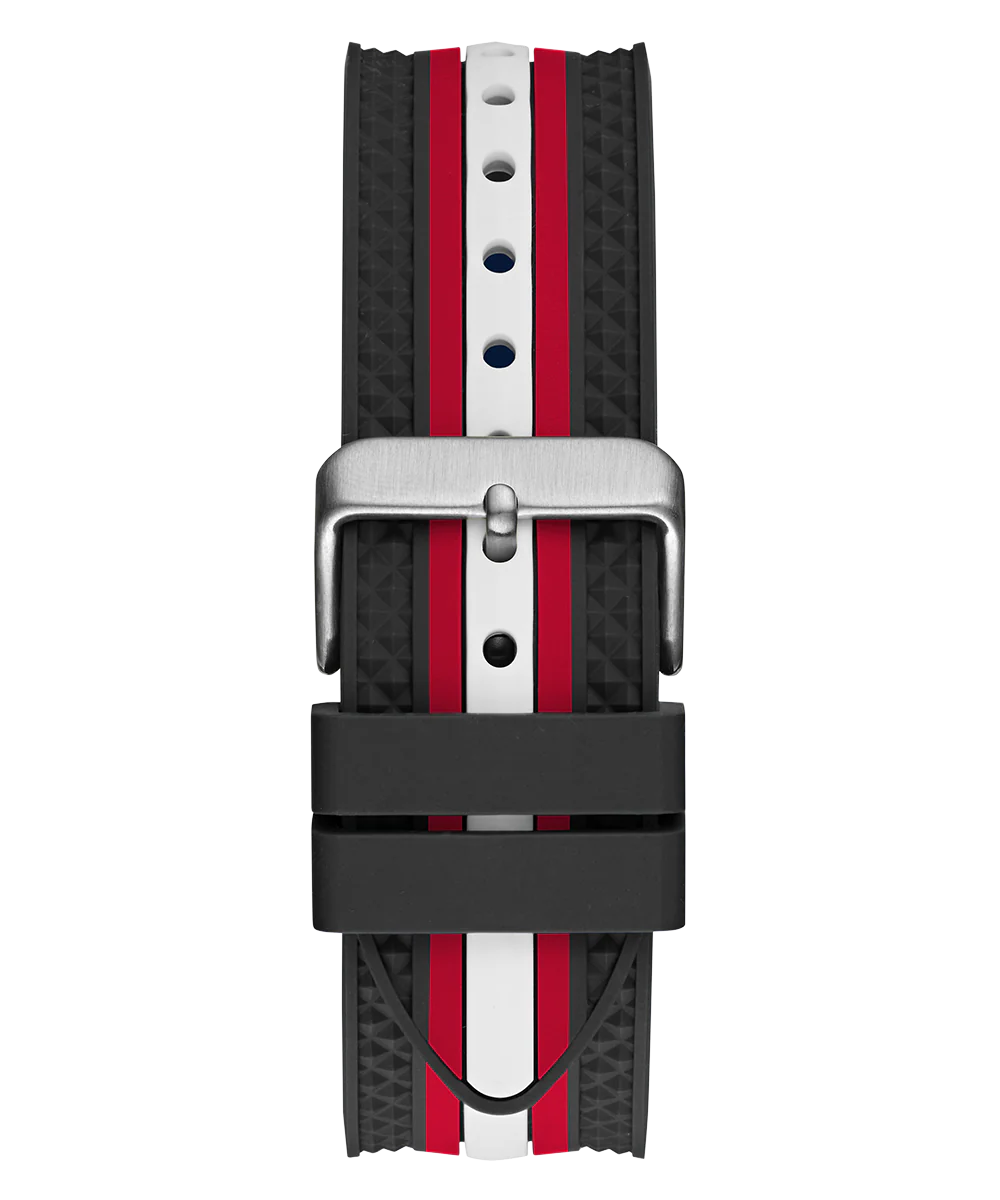 GUESS Mens Black Silver Tone Multi-function Watch