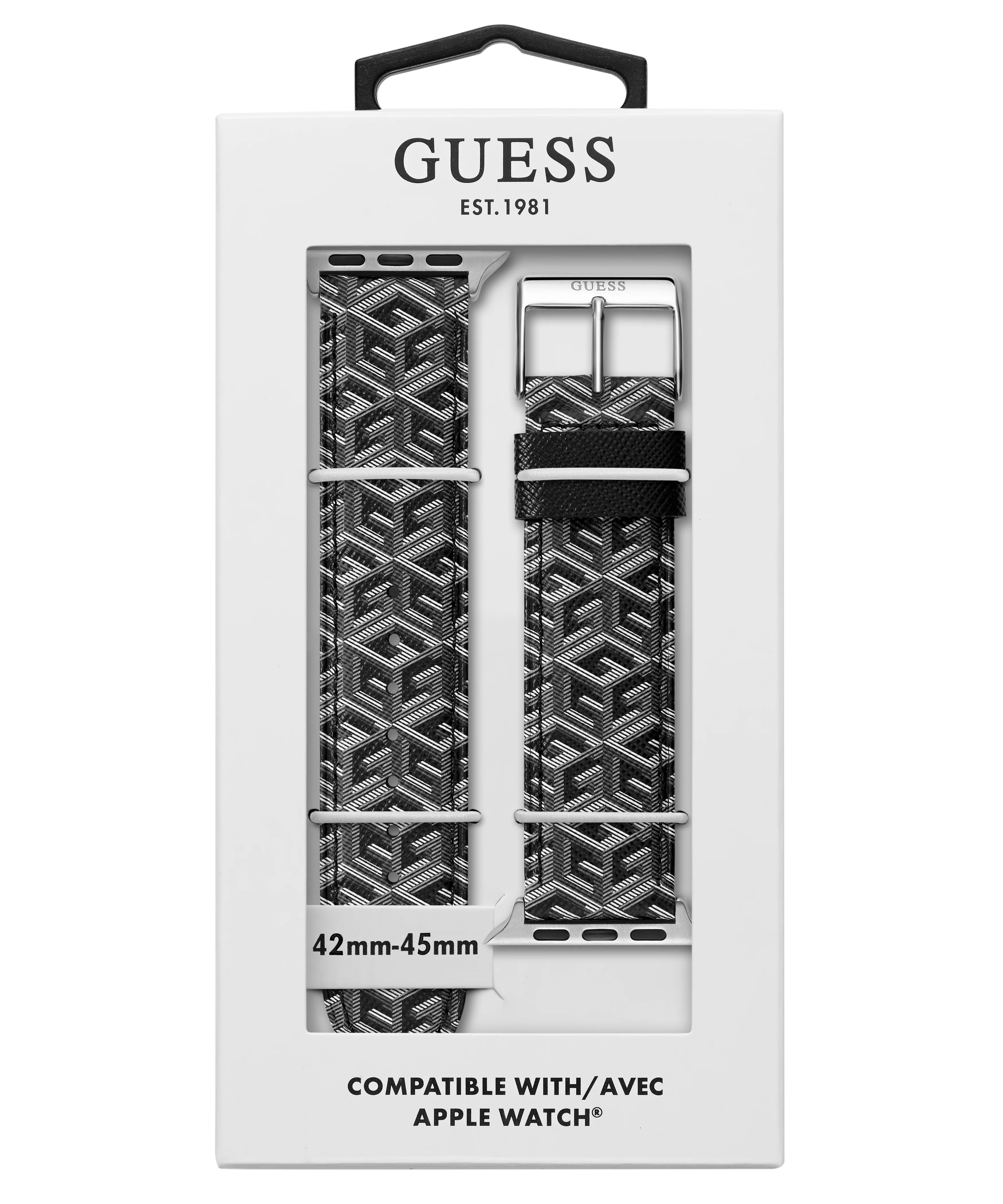 GUESS Logo Leather Band for Apple 42-44 mm Watch