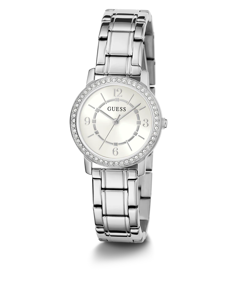 GUESS Ladies Silver Tone Analog Watch