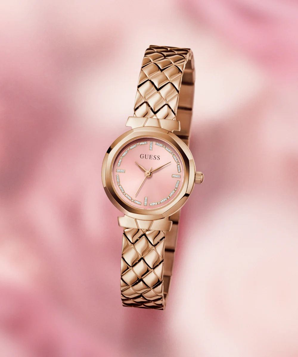 GUESS Ladies Rose Gold Tone Analog Watch