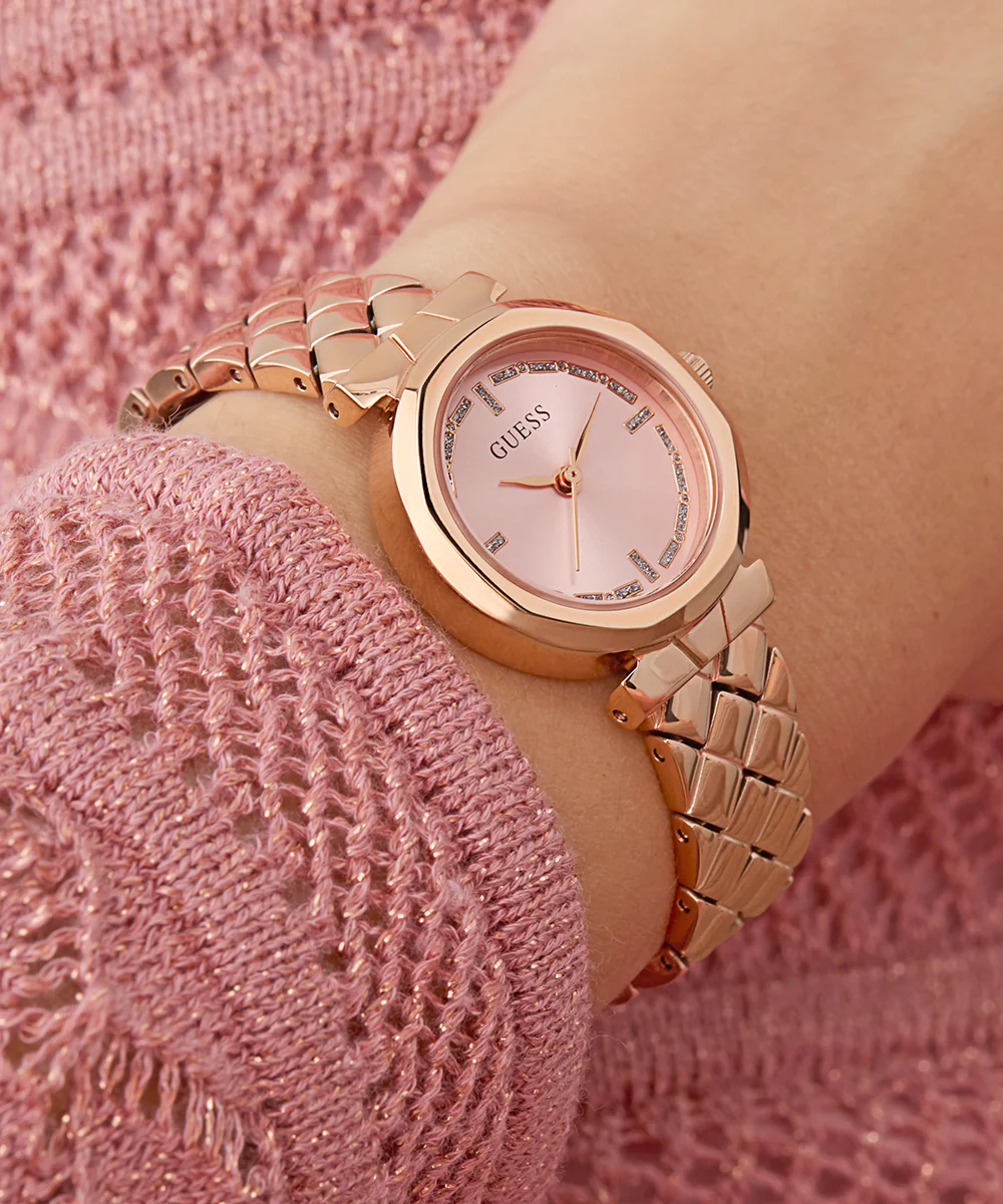 GUESS Ladies Rose Gold Tone Analog Watch