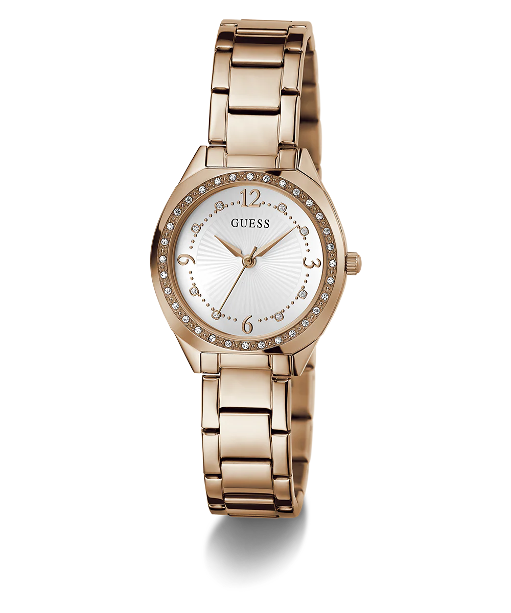 GUESS Ladies Rose Gold Tone Analog Watch