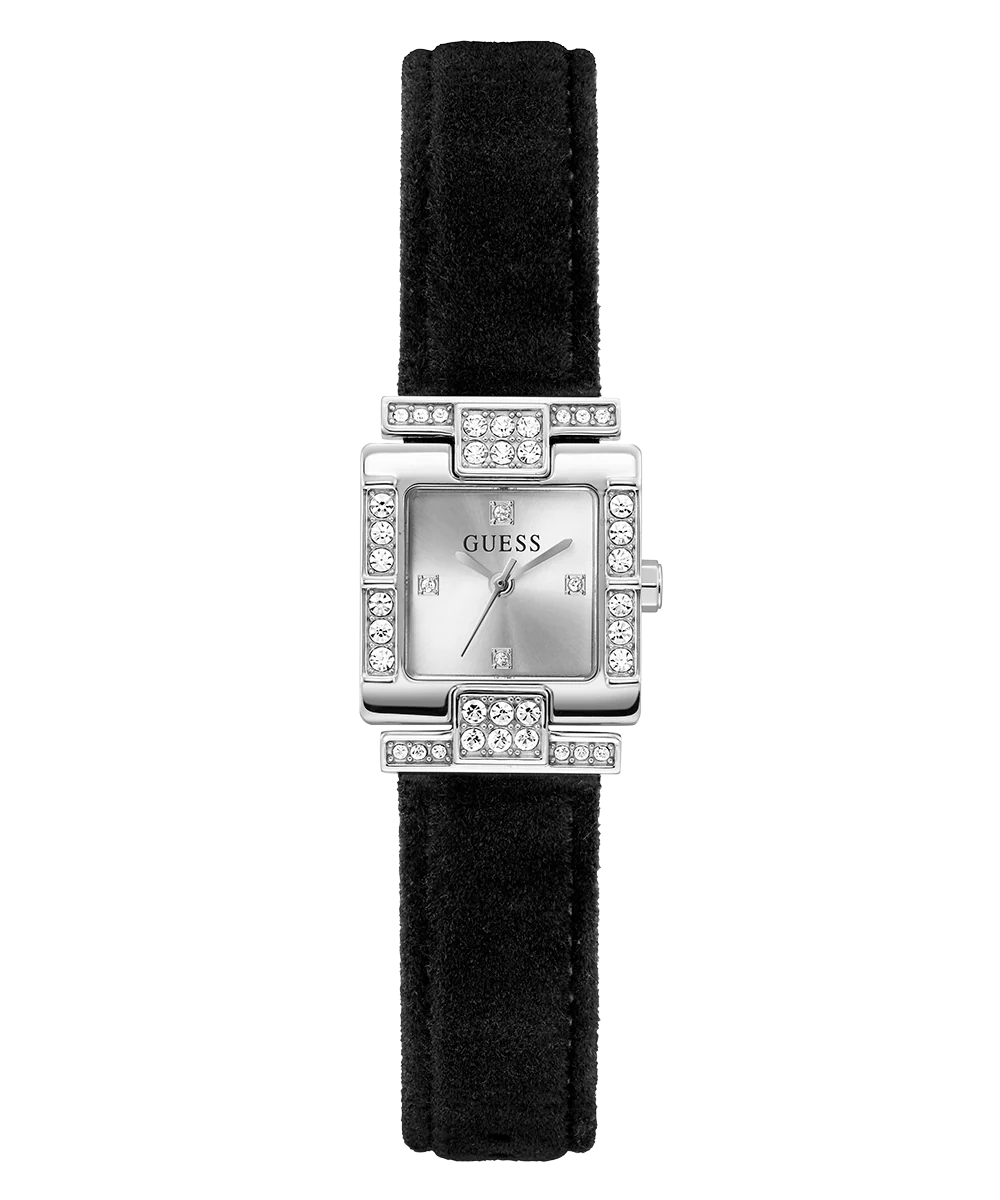 GUESS Ladies Black Silver Tone Analog Watch