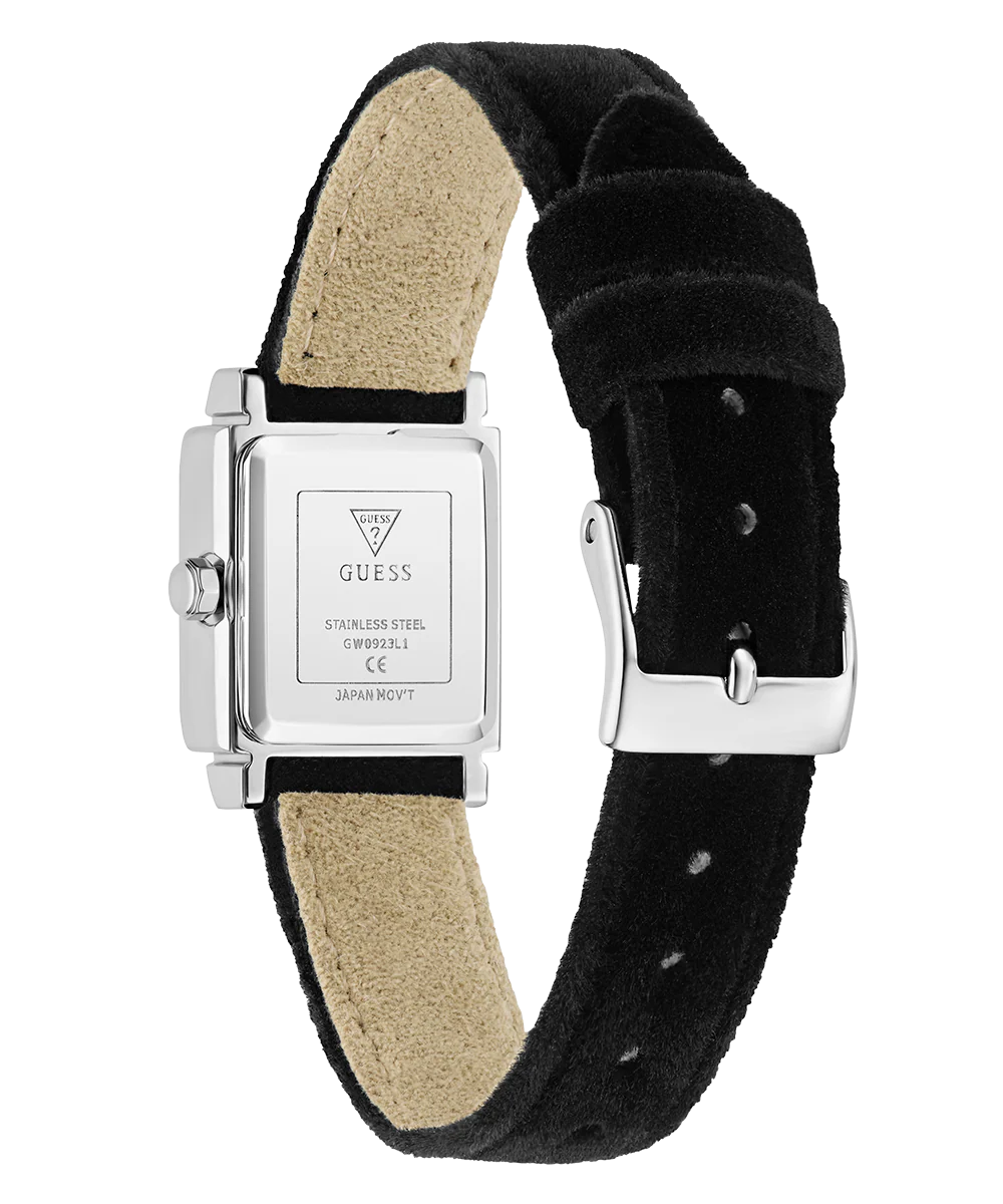 GUESS Ladies Black Silver Tone Analog Watch