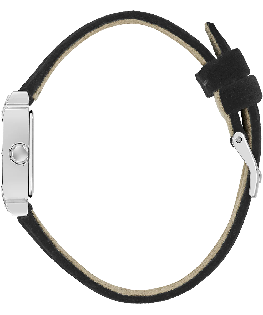 GUESS Ladies Black Silver Tone Analog Watch
