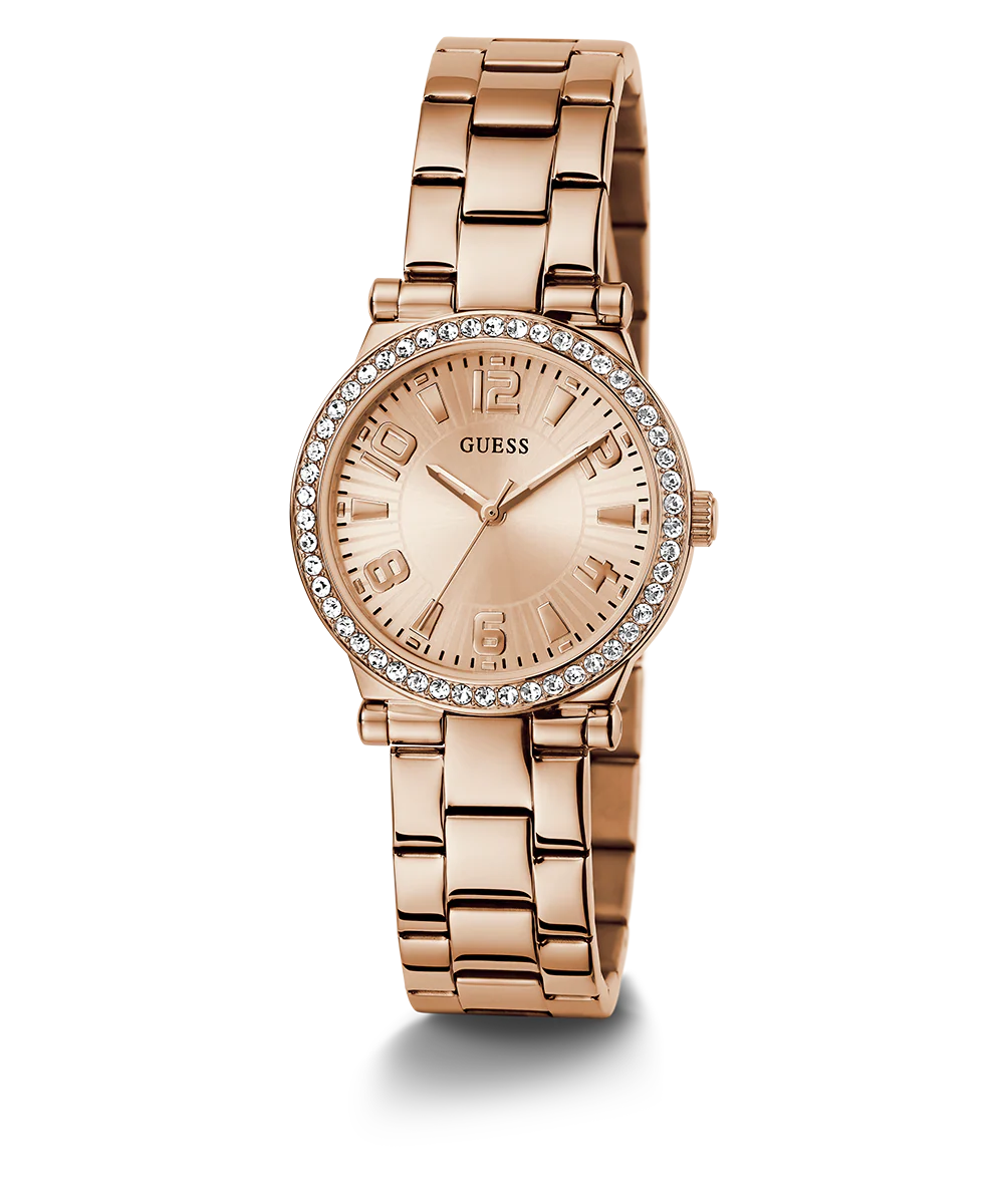 GUESS Ladies Rose Gold Tone Analog Watch