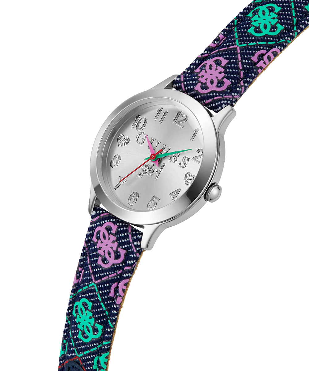 GUESS Kids Blue Silver Tone Analog Watch