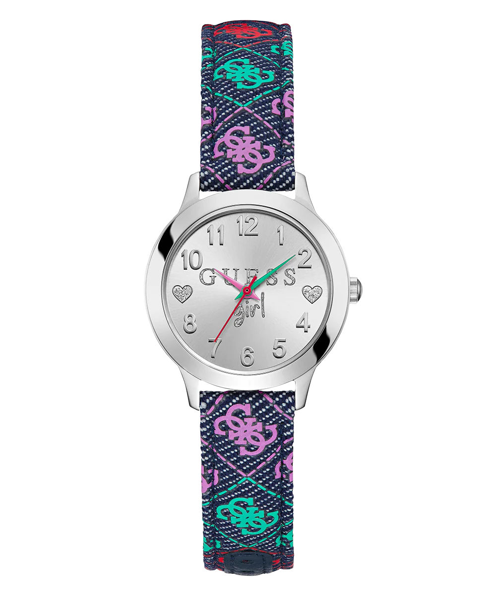 GUESS Kids Blue Silver Tone Analog Watch